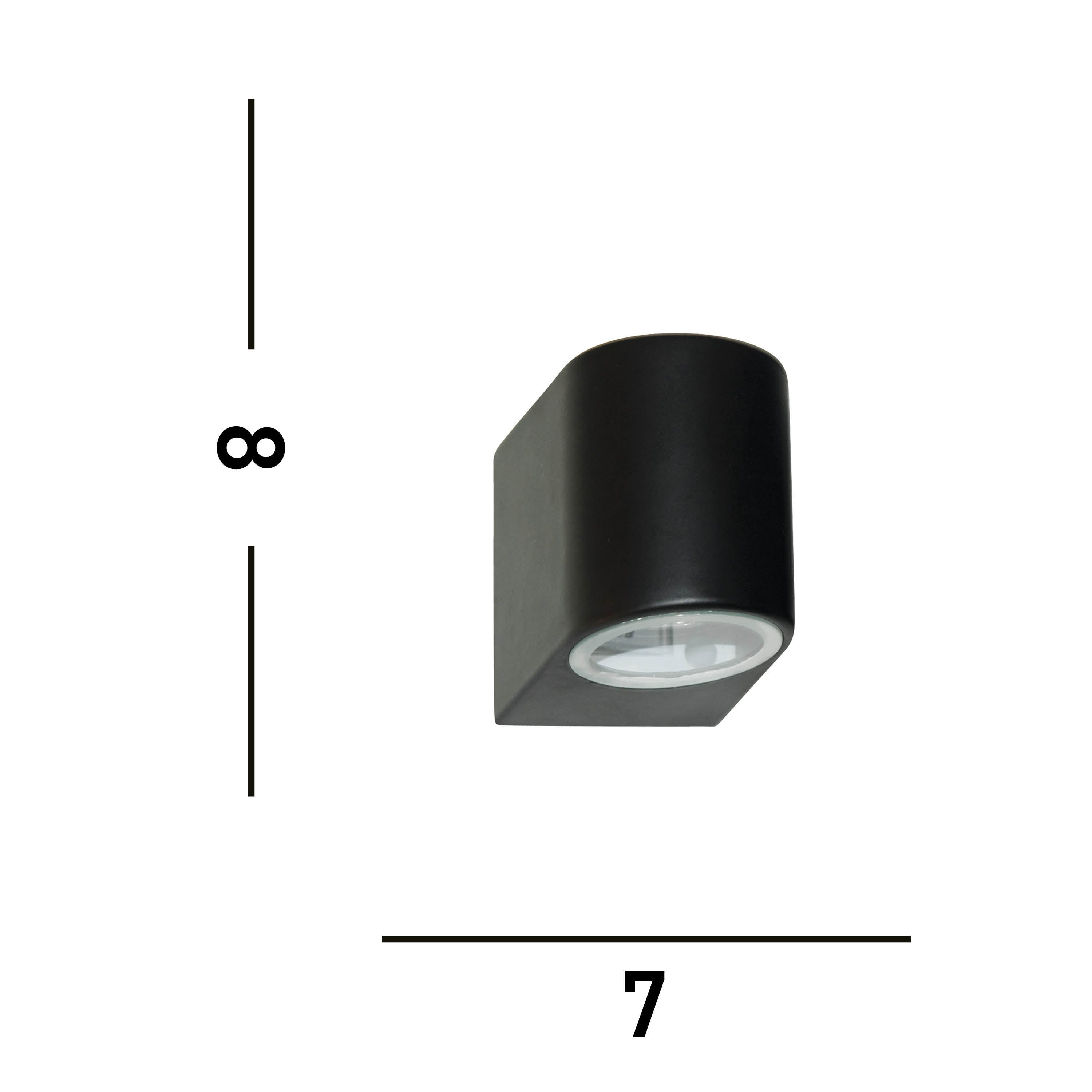 Searchlight Eaton Outdoor Wall Light - Black & Glass - IP44