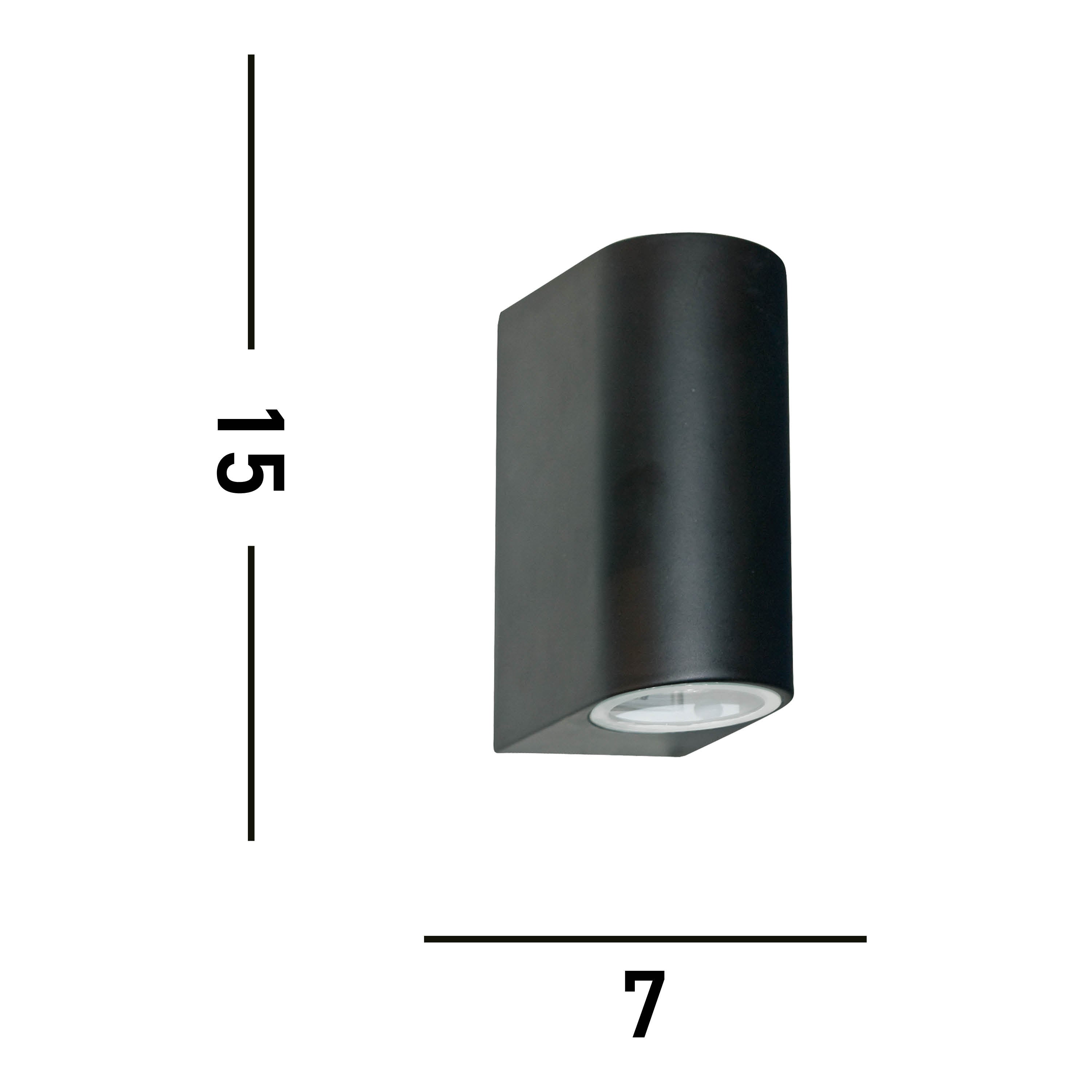 Searchlight Eaton Outdoor 2 Light Wall Light - Black & Glass - IP44