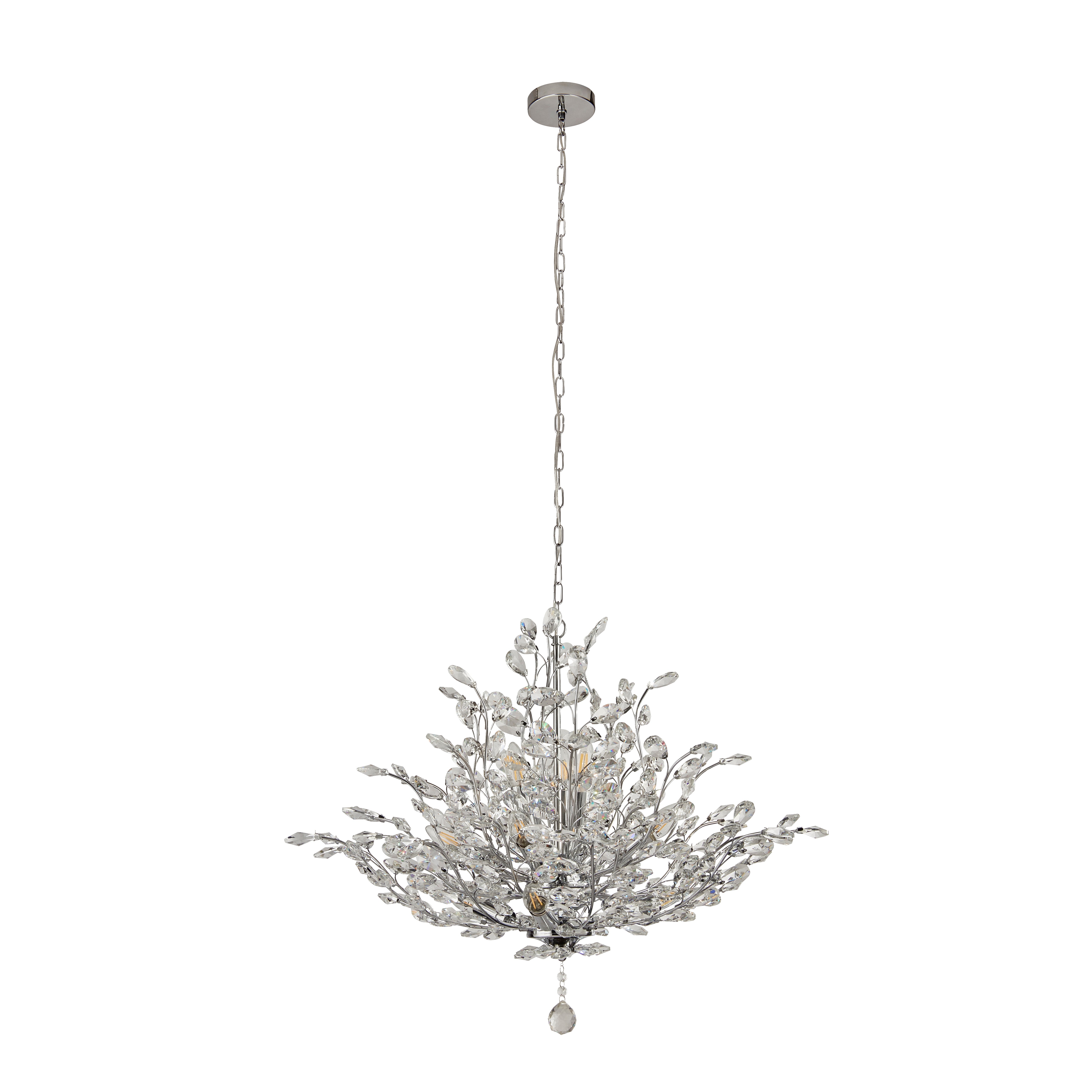 Searchlight Byford 11 Light Pendant - Chrome & Crystal