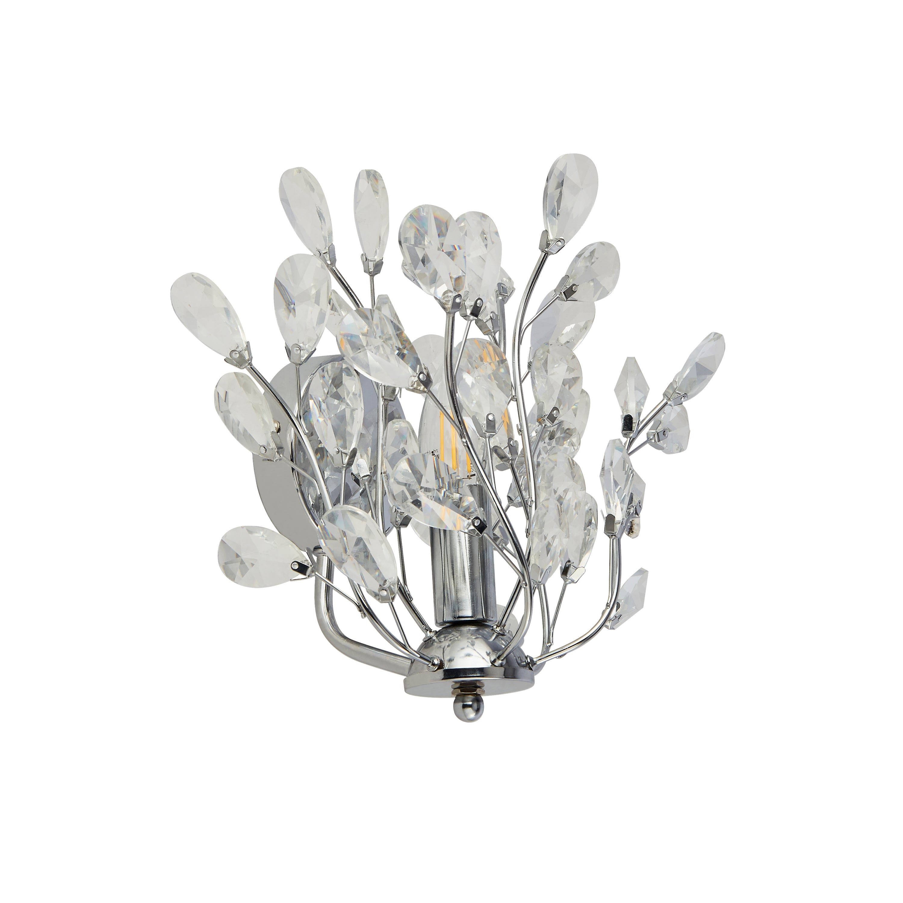 Searchlight Byford 7 Light Wall Light - Chrome & Crystal Glass