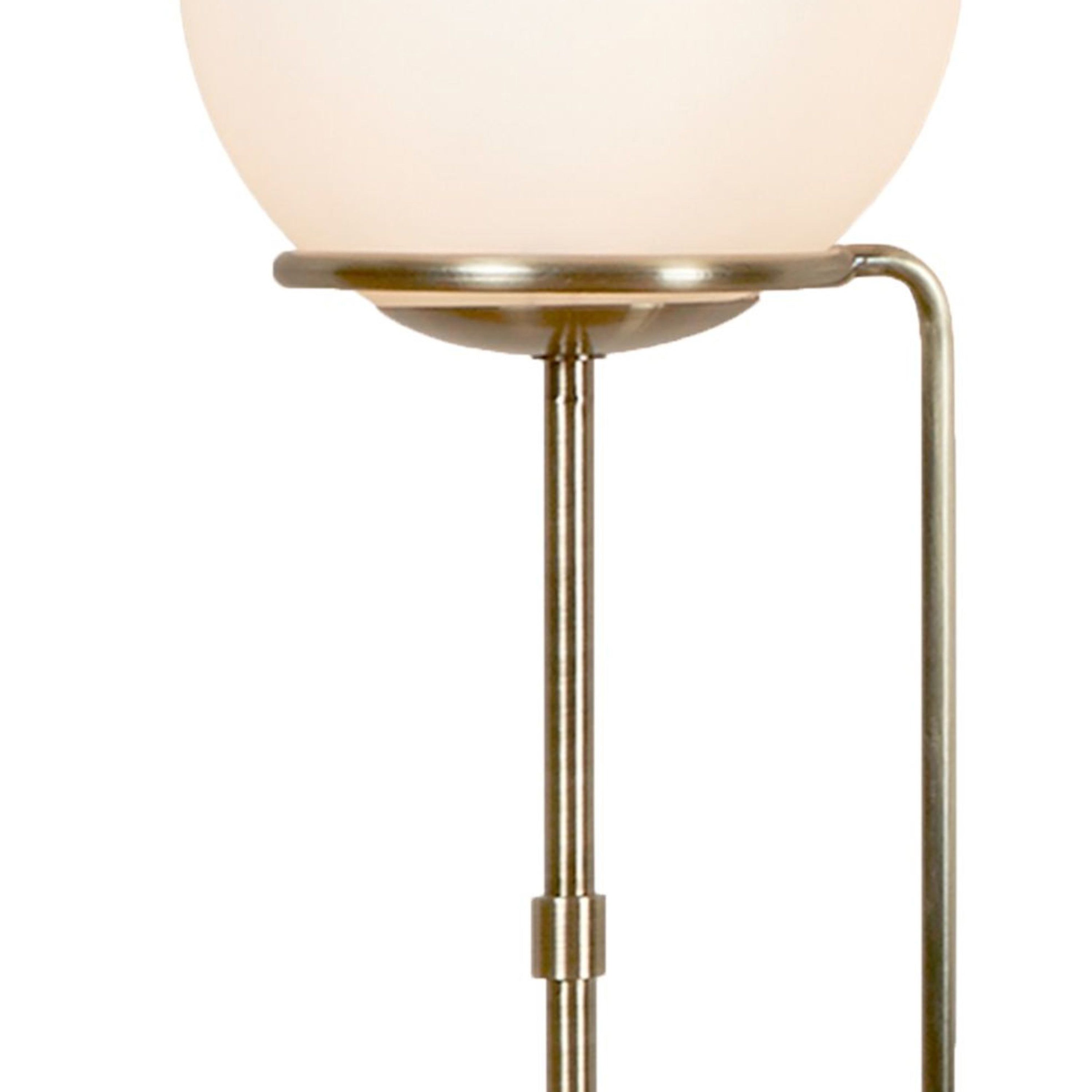Searchlight Sophia Single Table Lamp, Antique Brass, Opal White Glass Shades