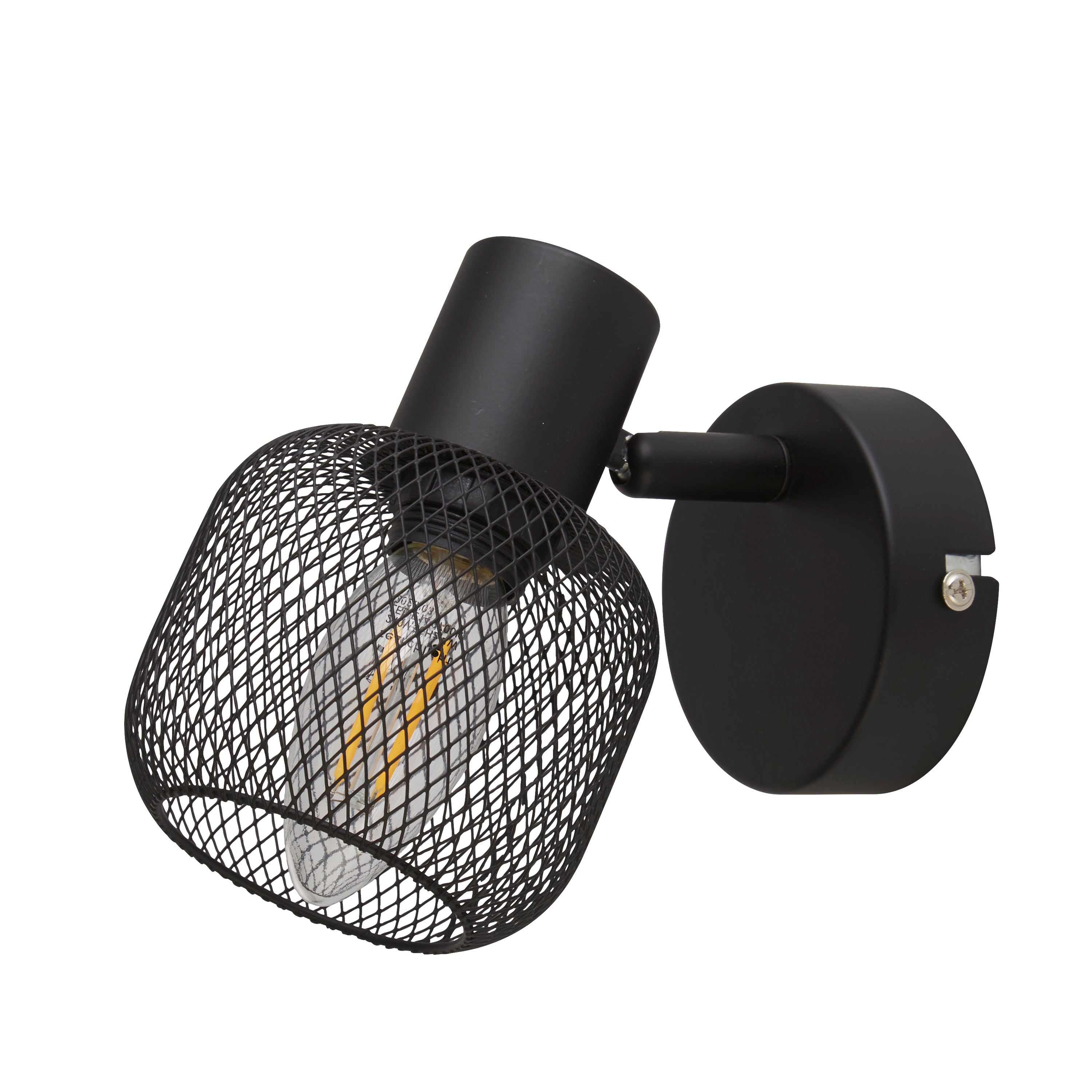 Searchlight McLeod Cage Spotlight Wall Light - Black