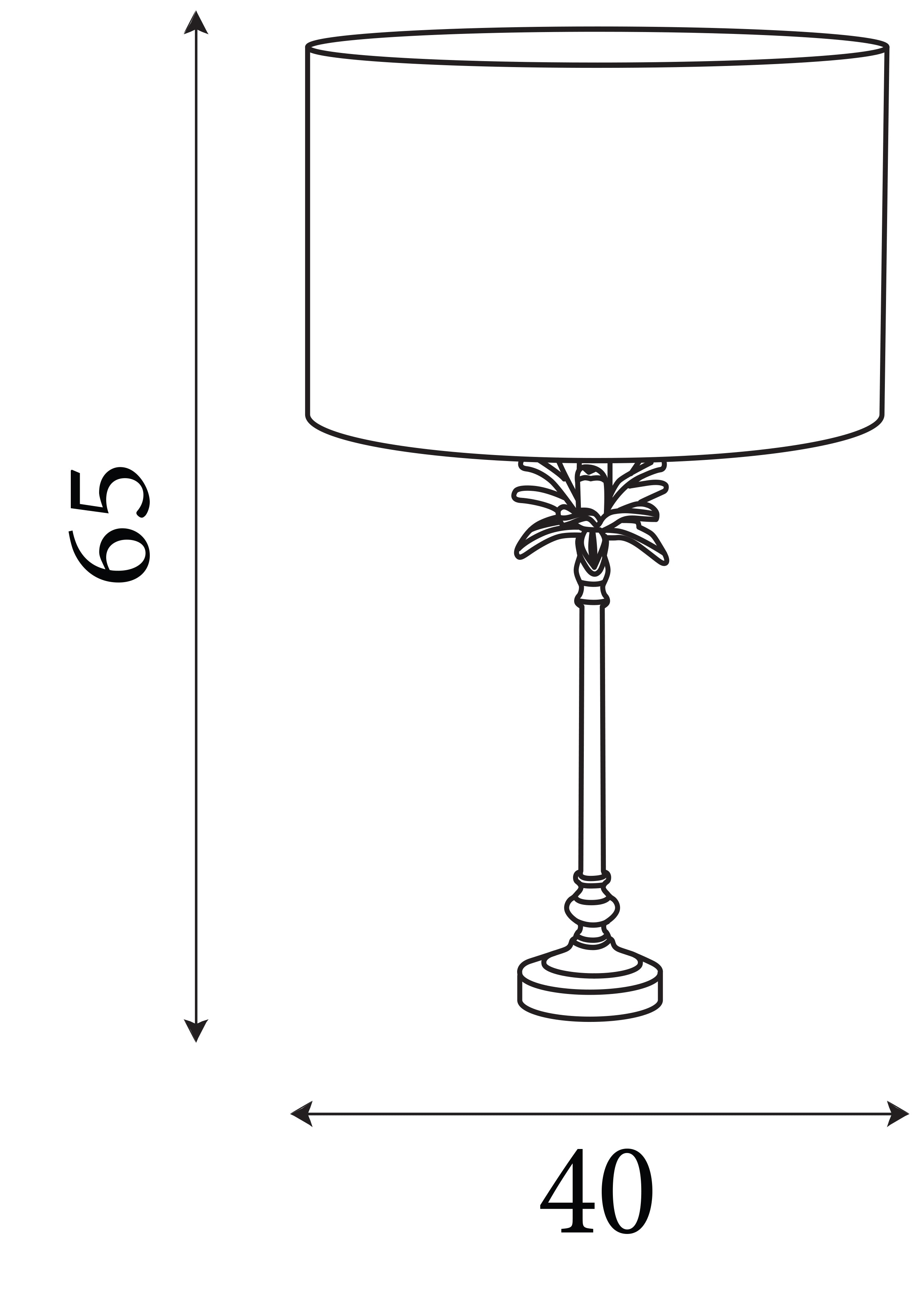 Searchlight Paisley Table Lamp - Satin Brass & Black Velvet Shade