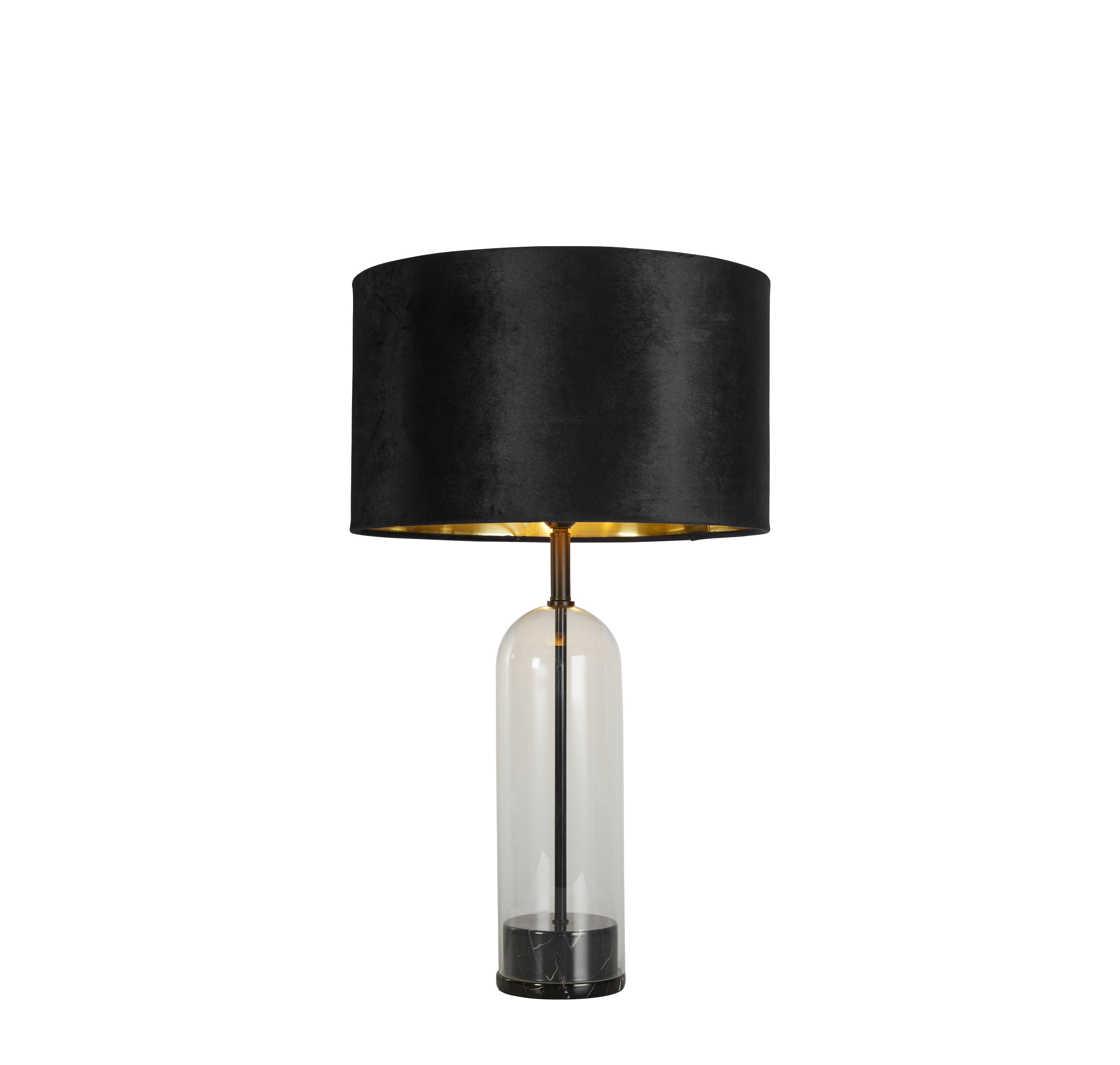 Searchlight Owen Table Lamp Base - Black, Marble & Glass - Base Only