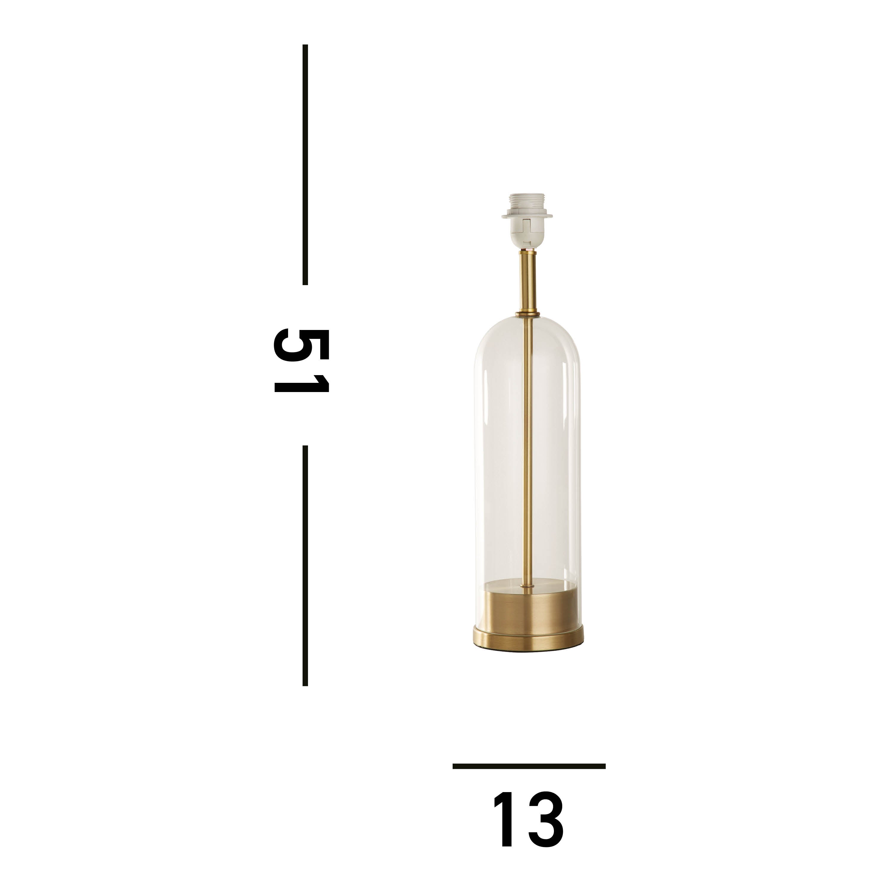Searchlight Owen Table Lamp Base - Brass & Glass - Base Only