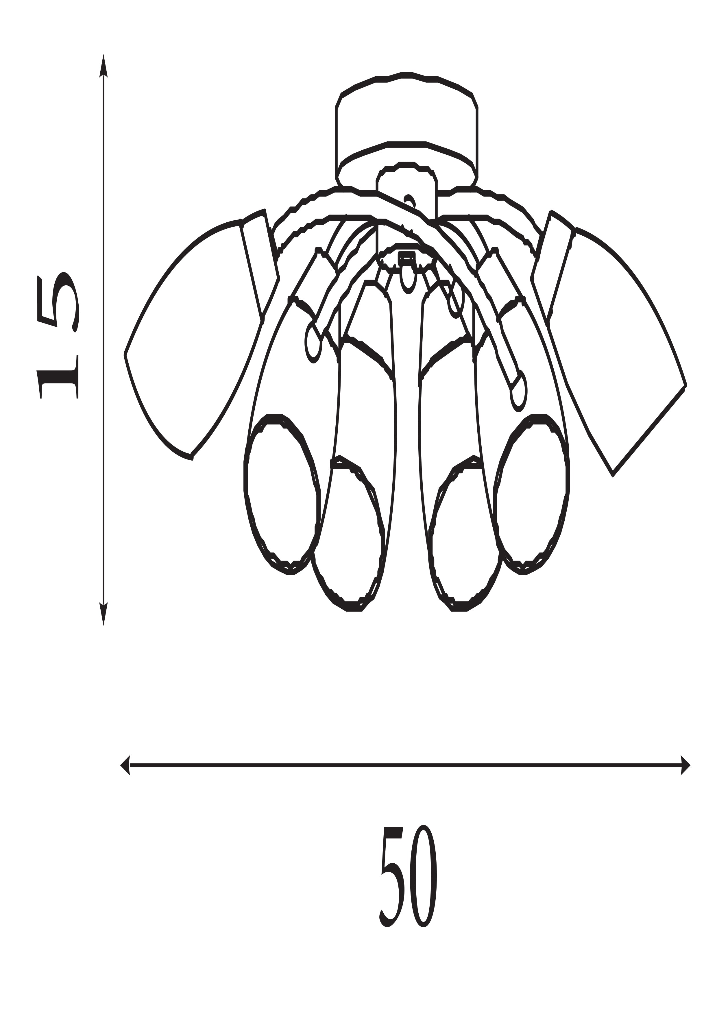 Searchlight Oakfield 6 Light Antique Brass Flush With Opal Glass