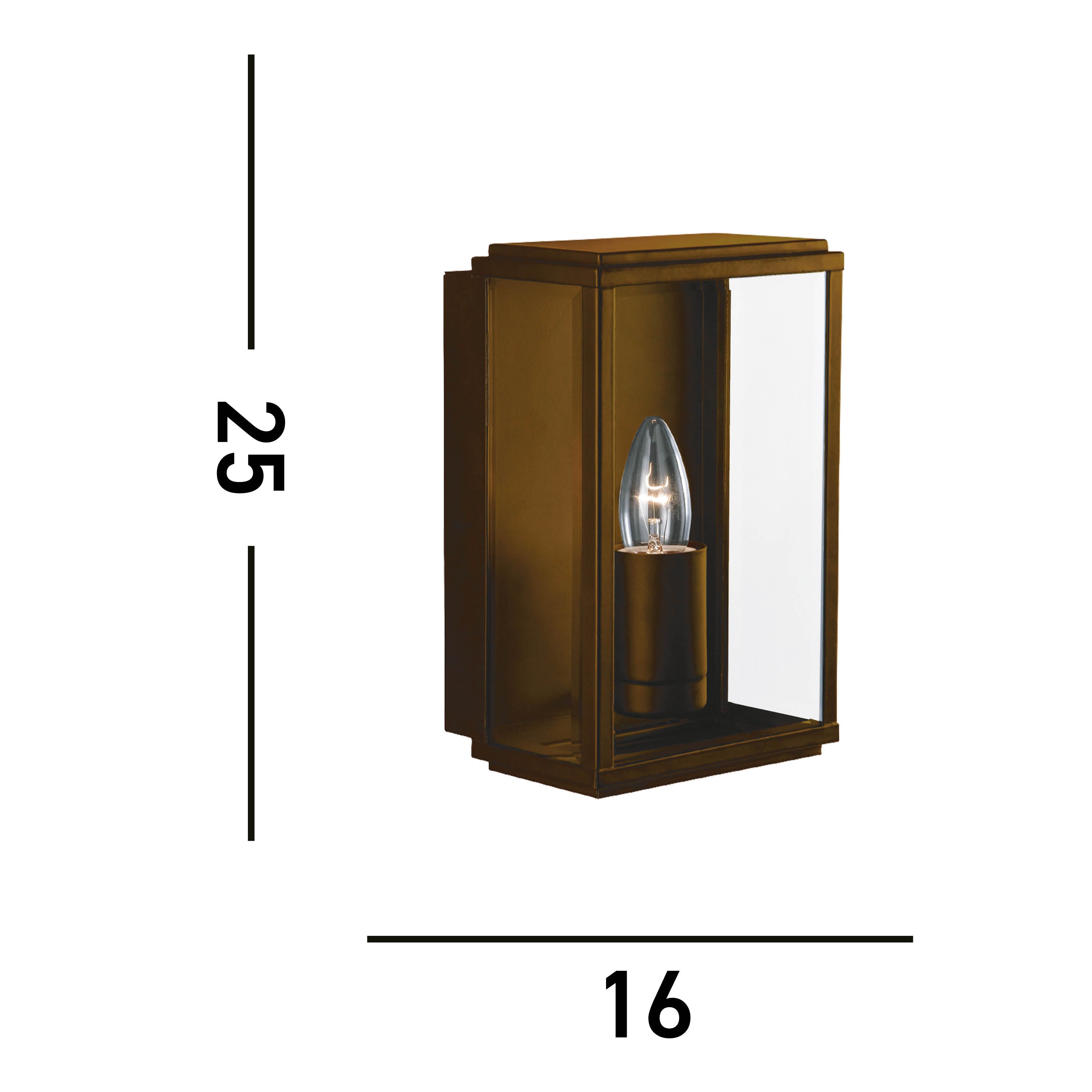 Searchlight Byron Outdoor Wall Light - Rustic Brown & Glass