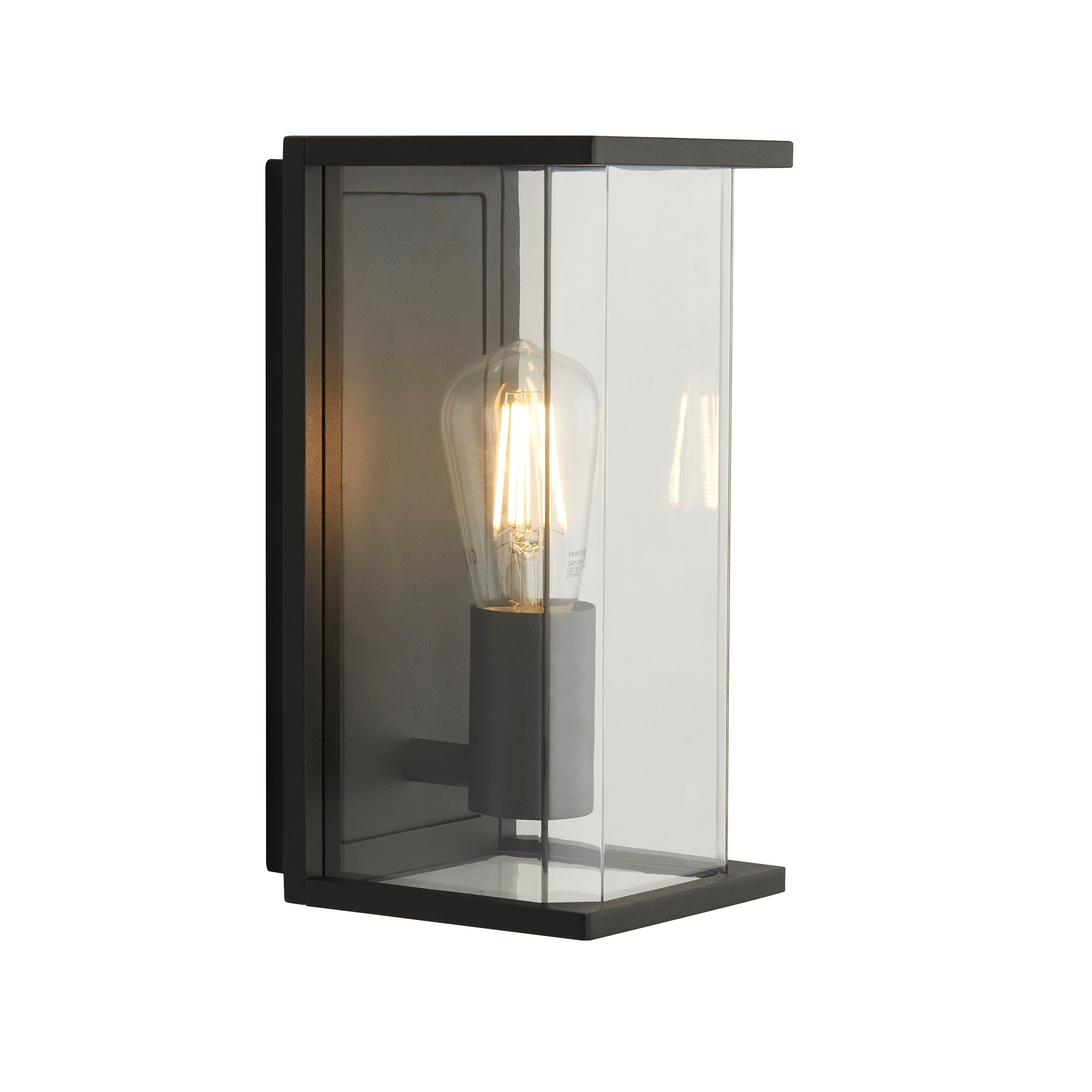 Searchlight Pellew Outdoor Wall Light - Dark Grey & Clear Glass
