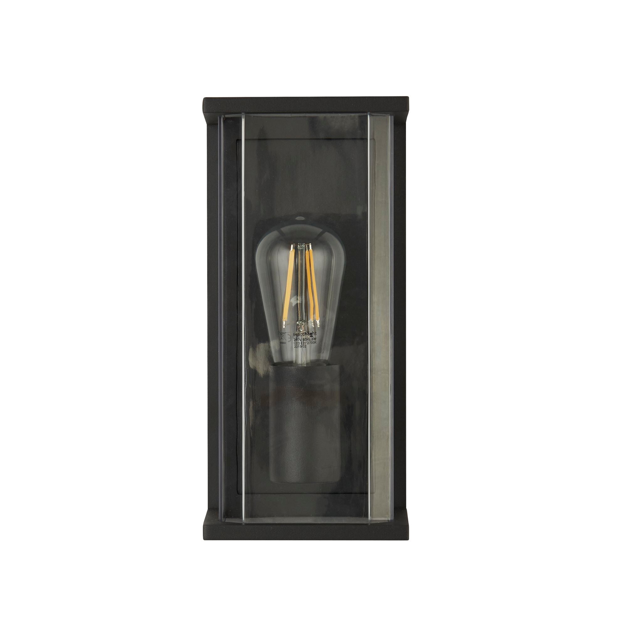 Searchlight Pellew Outdoor Wall Light - Dark Grey & Clear Glass