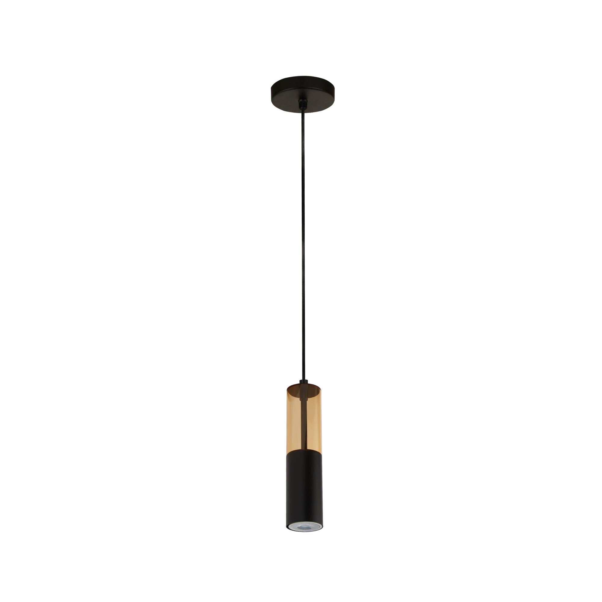 Searchlight Maud Ceiling Pendant - Amber Acrylic & Black