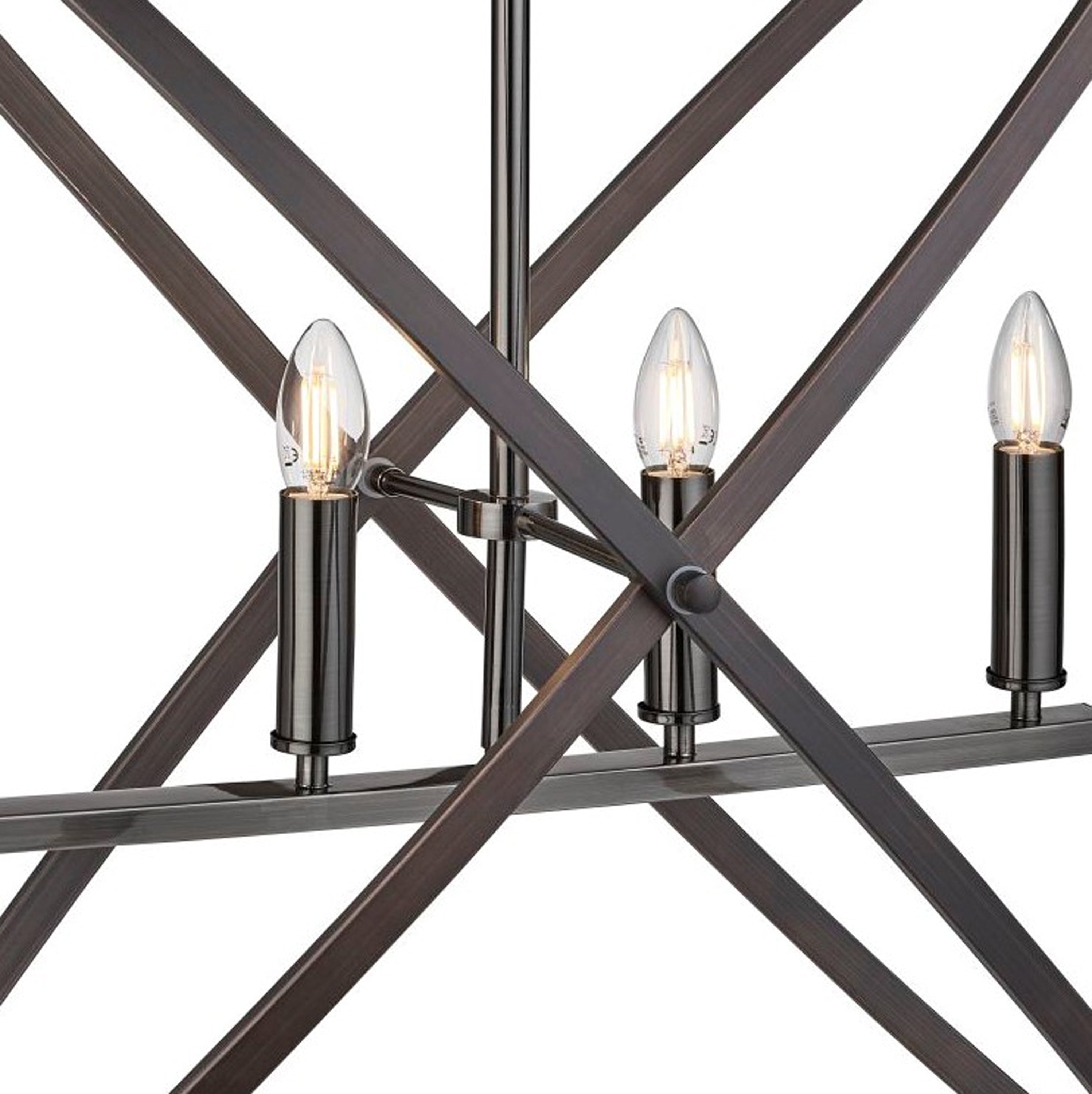 Searchlight Harding 4 Light Pendant, Pewter