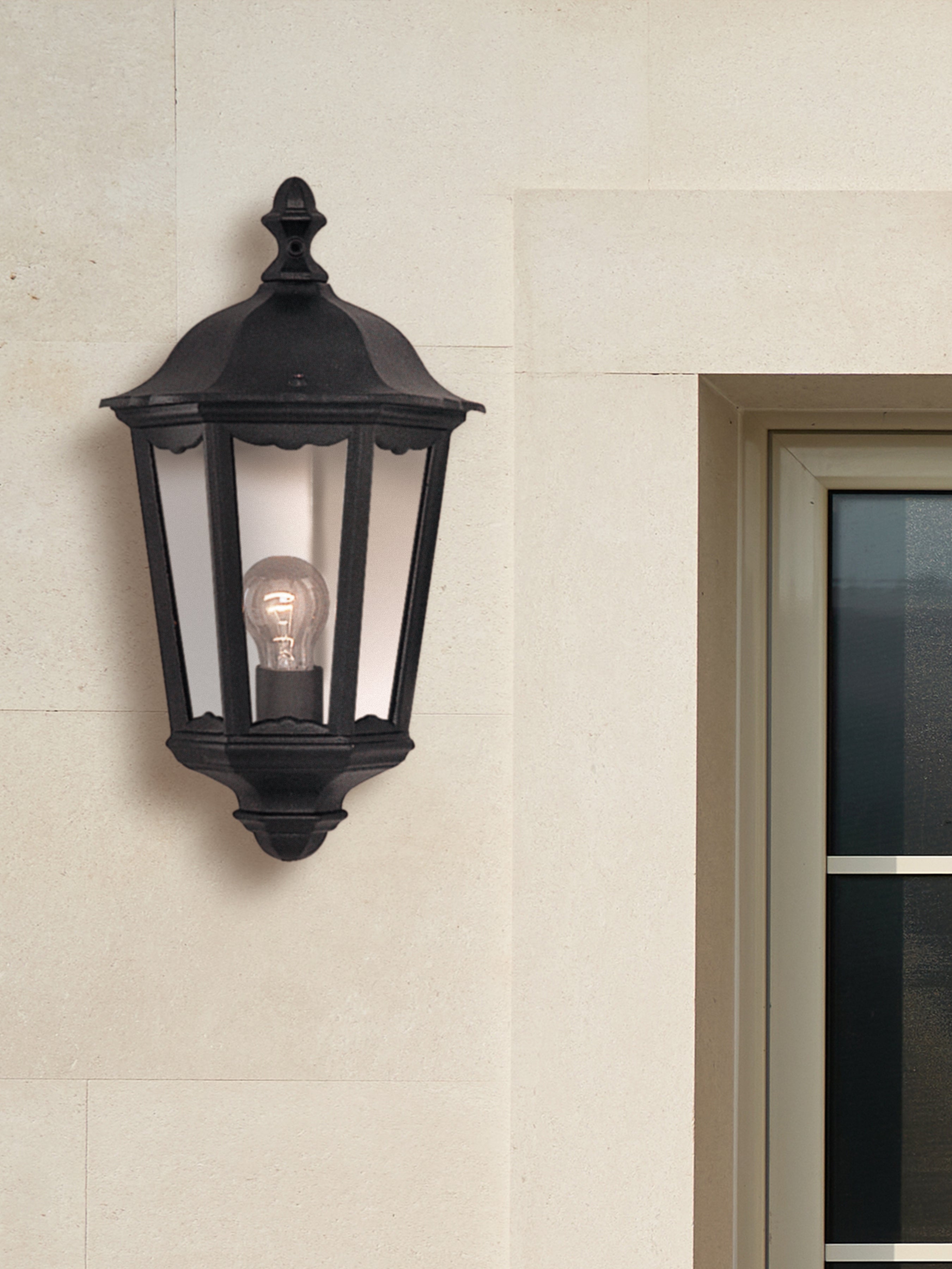 Searchlight Acton Outdoor Wall Light - Black - IP44