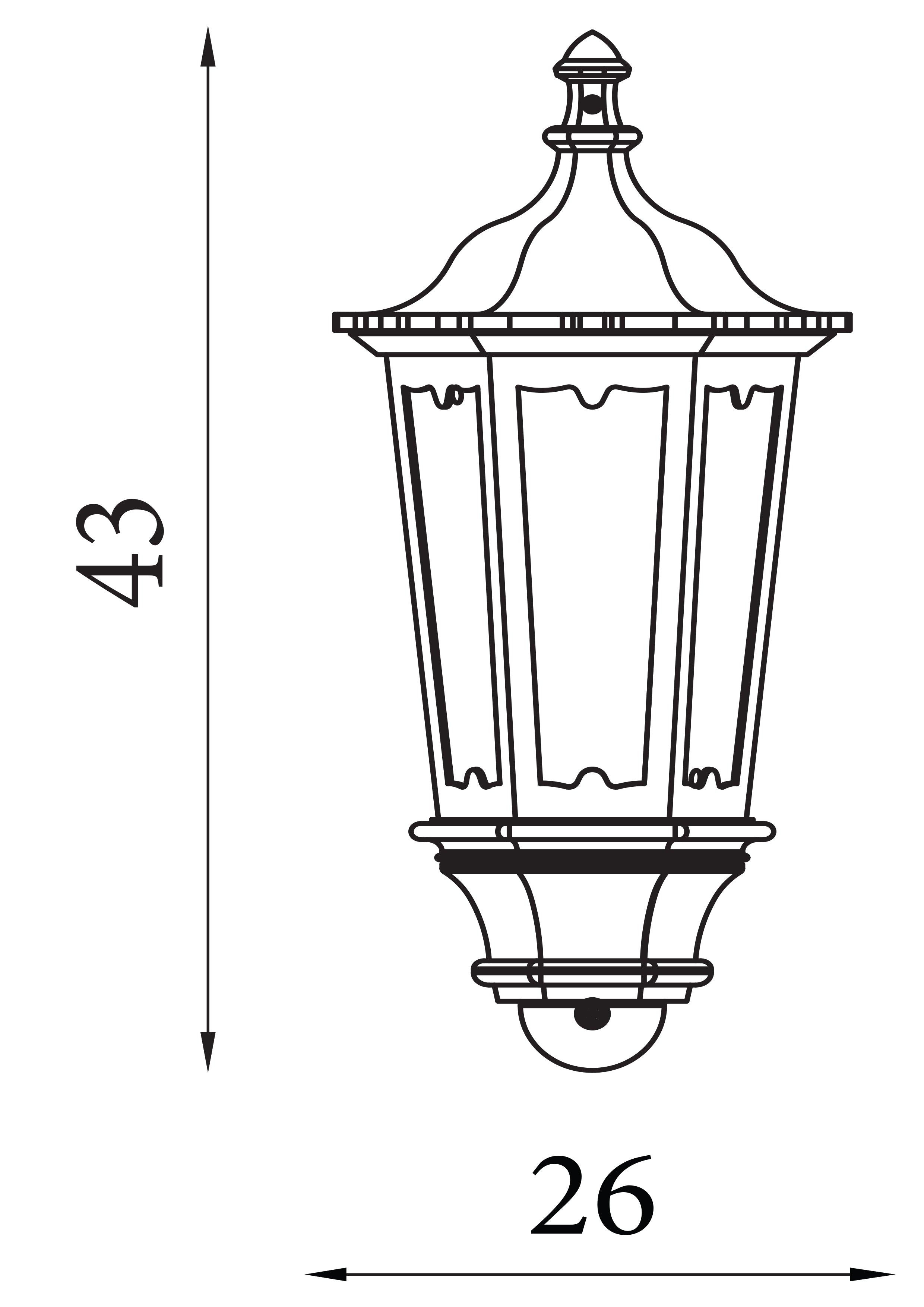 Searchlight Acton Outdoor Wall Light - Black - IP44