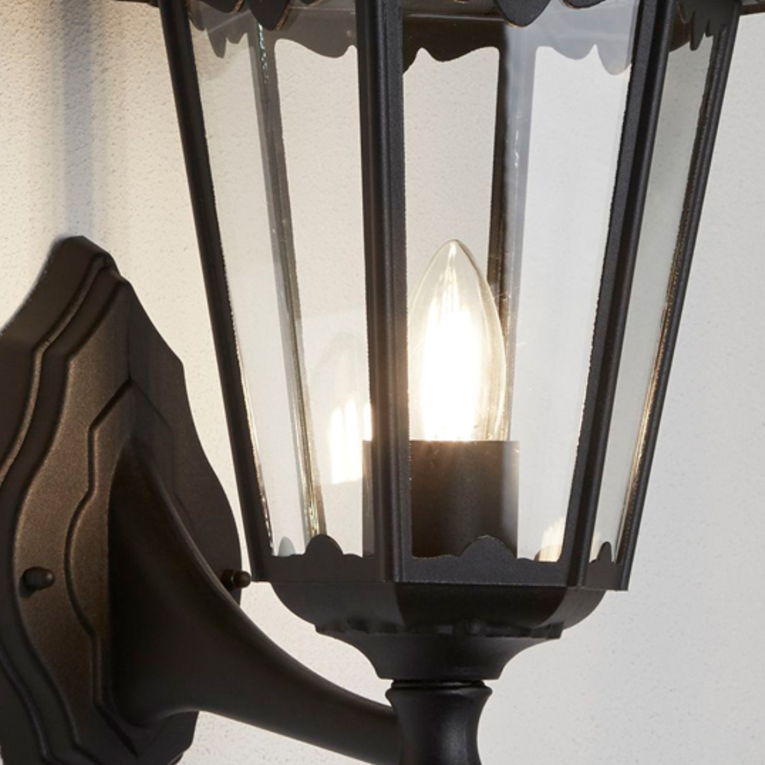 Searchlight Acton Outdoor  Up Wall Light - Black - IP44