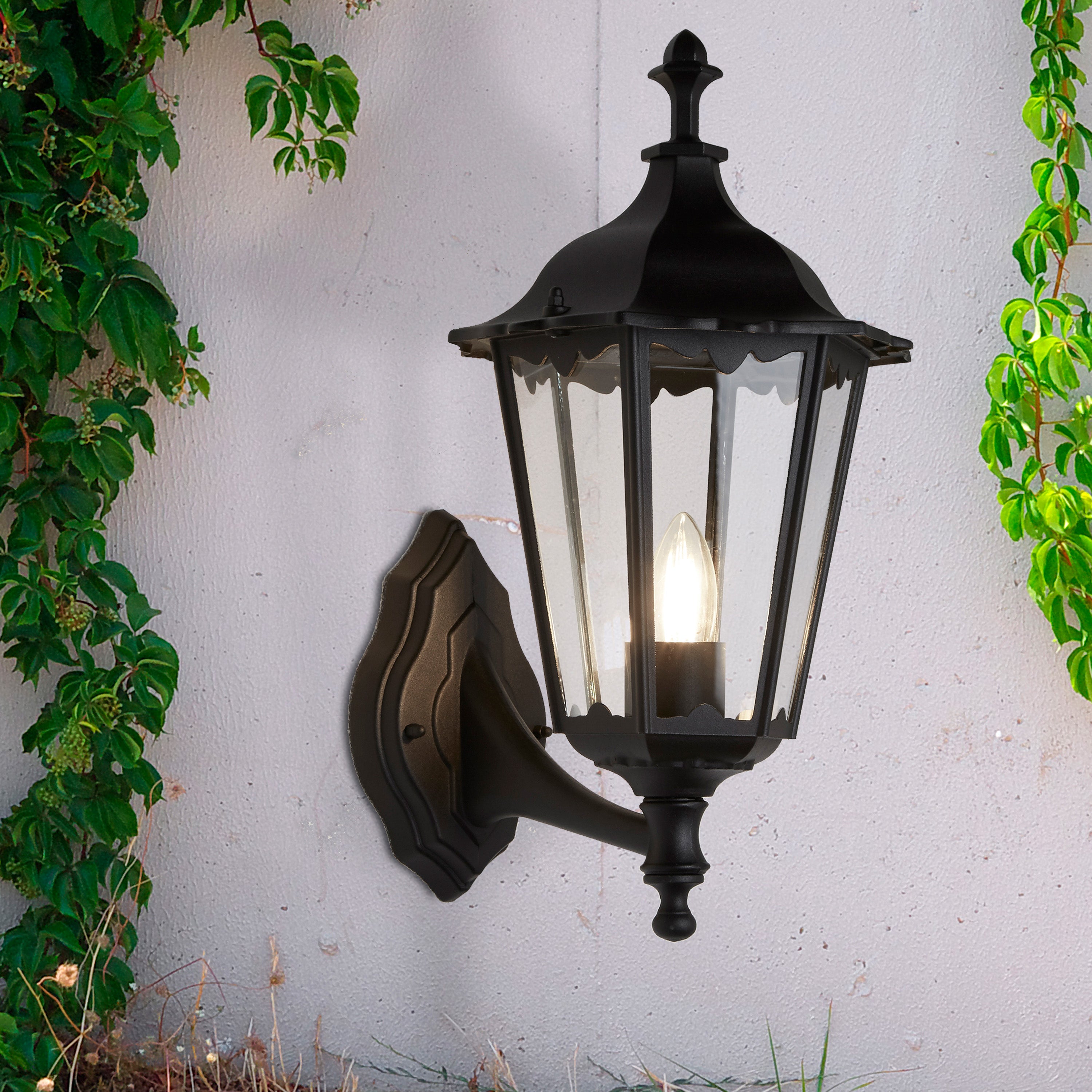 Searchlight Acton Outdoor  Up Wall Light - Black - IP44