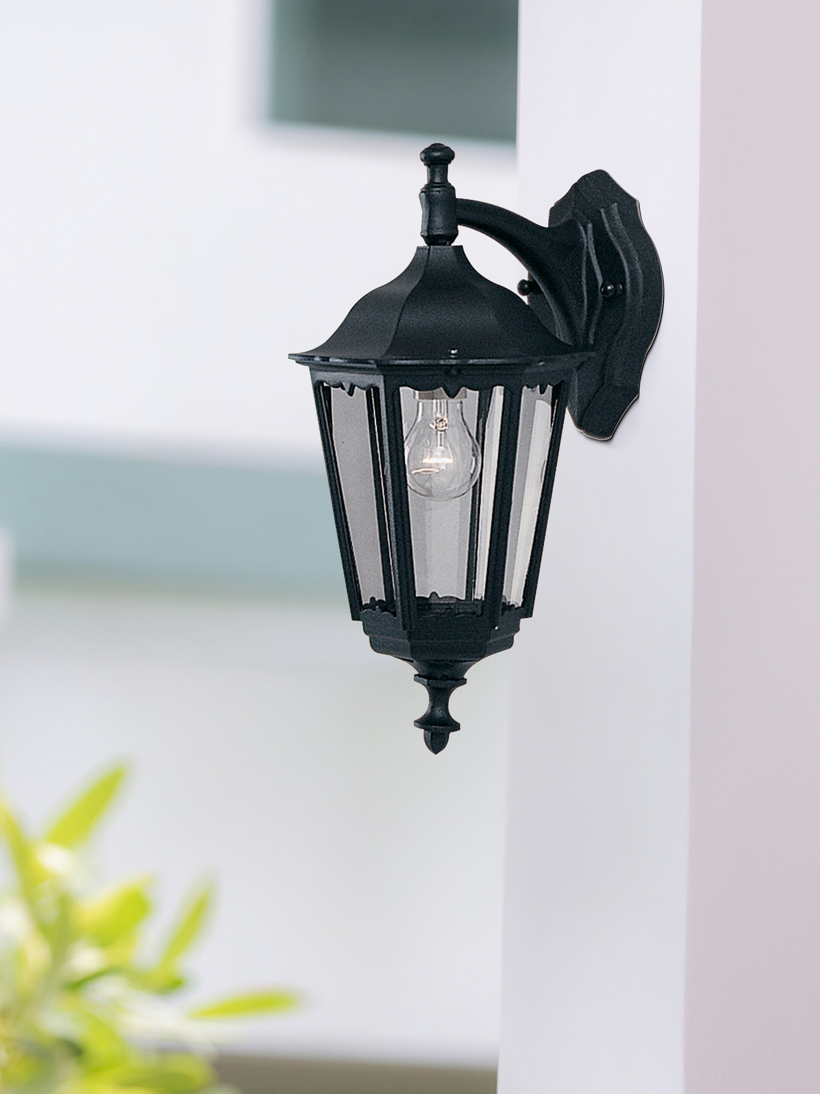 Searchlight Acton Outdoor Down Wall Light - Black - IP44