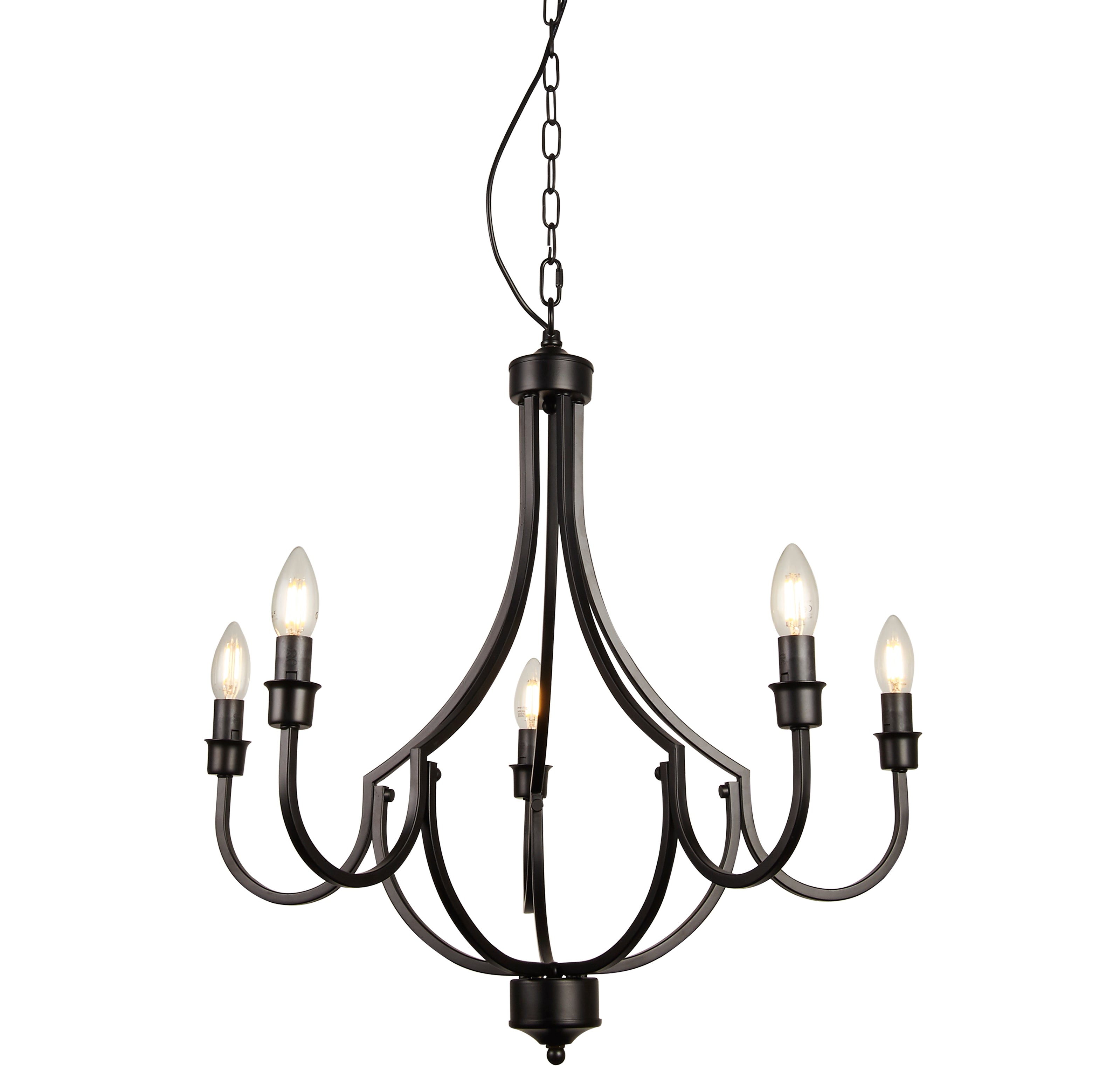 Searchlight Lansdowne 5 Light Pendant - Black