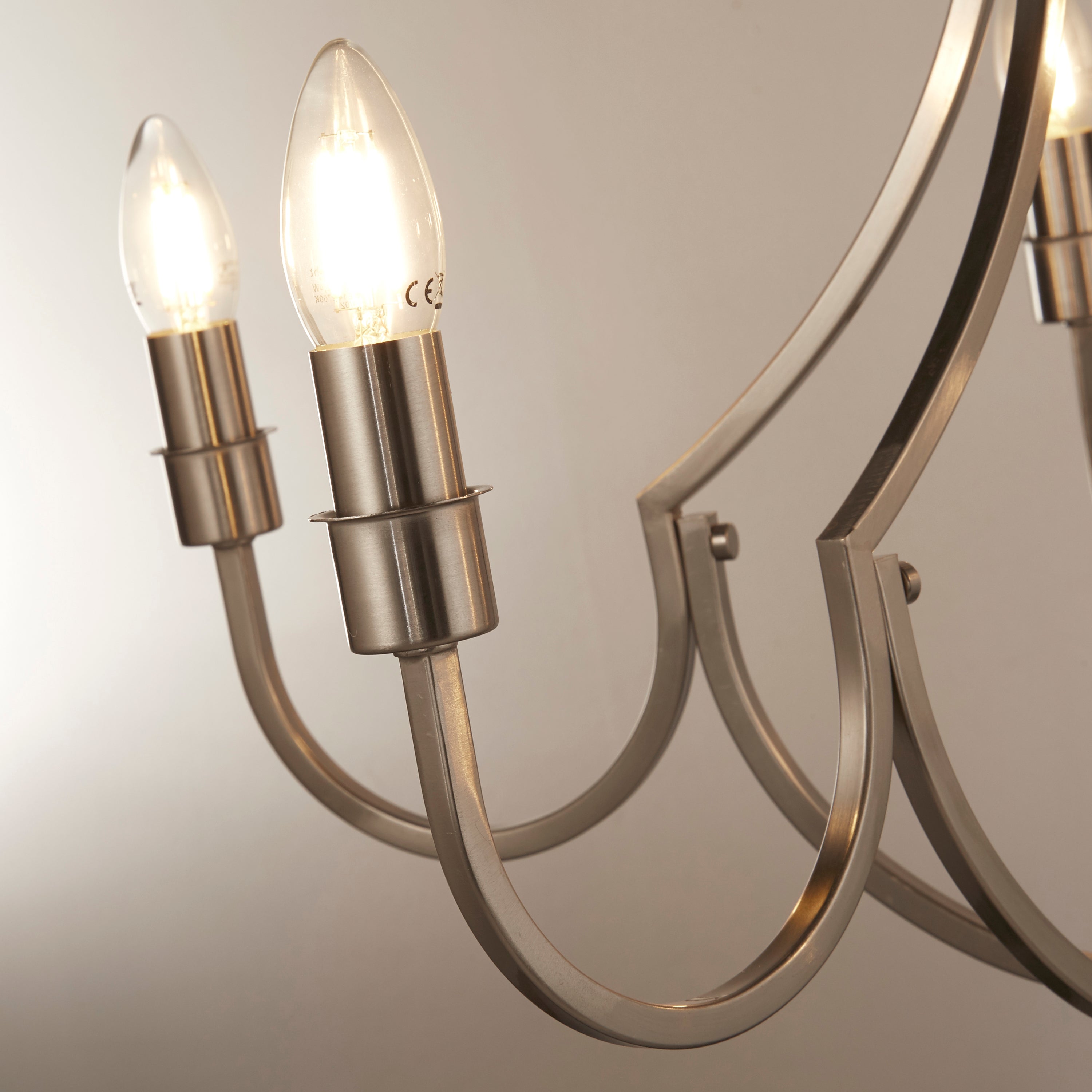Searchlight Lansdowne 5 Light Pendant - Satin Silver
