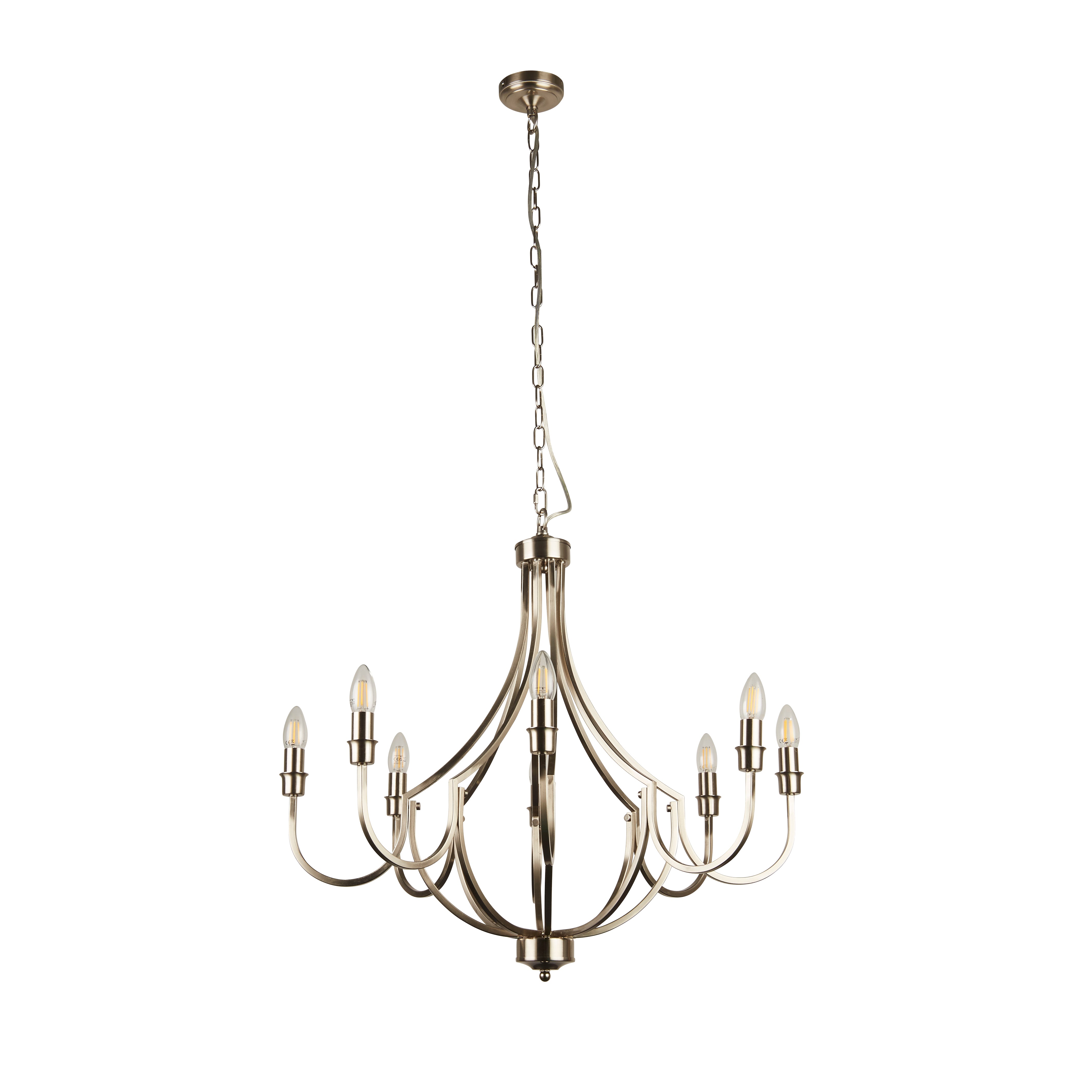 Searchlight Lansdowne 8 Light Pendant - Satin Silver