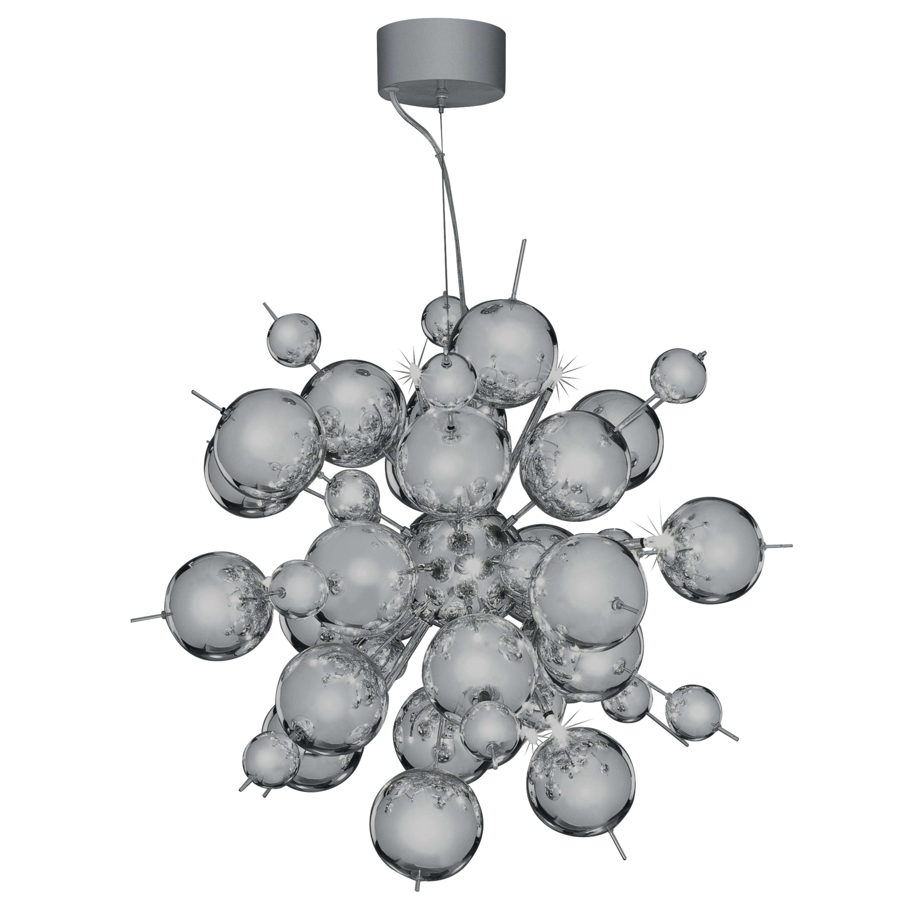 Searchlight Mersey 12 Light Chrome Pendant With Chome Finish Balls