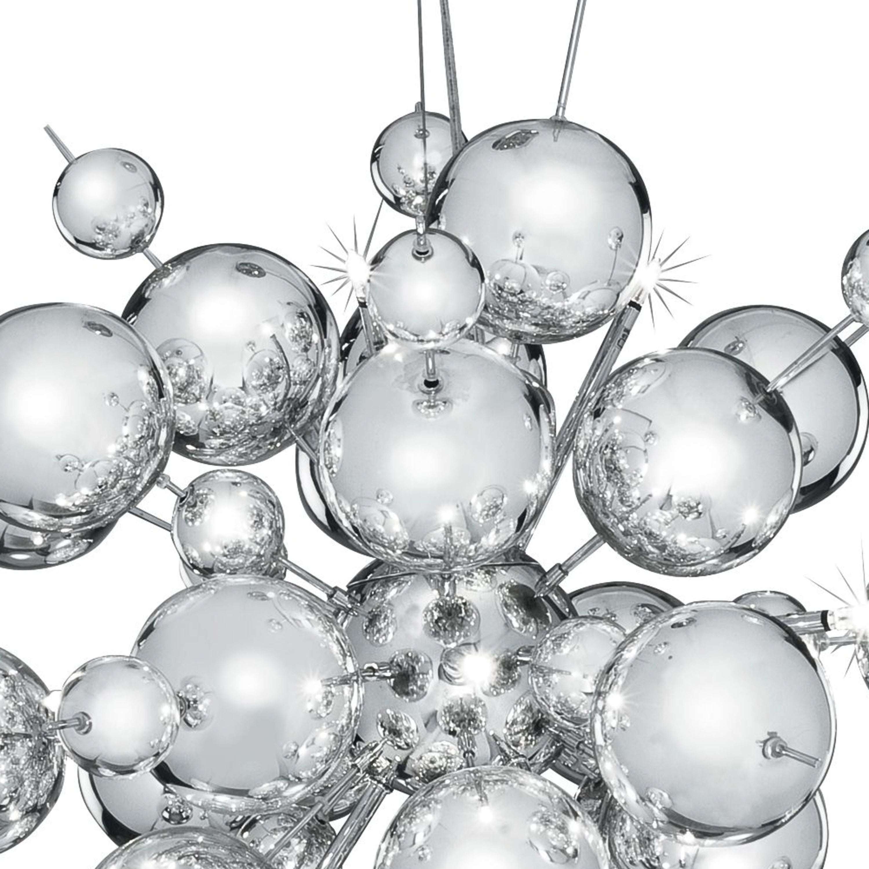 Searchlight Mersey 12 Light Chrome Pendant With Chome Finish Balls