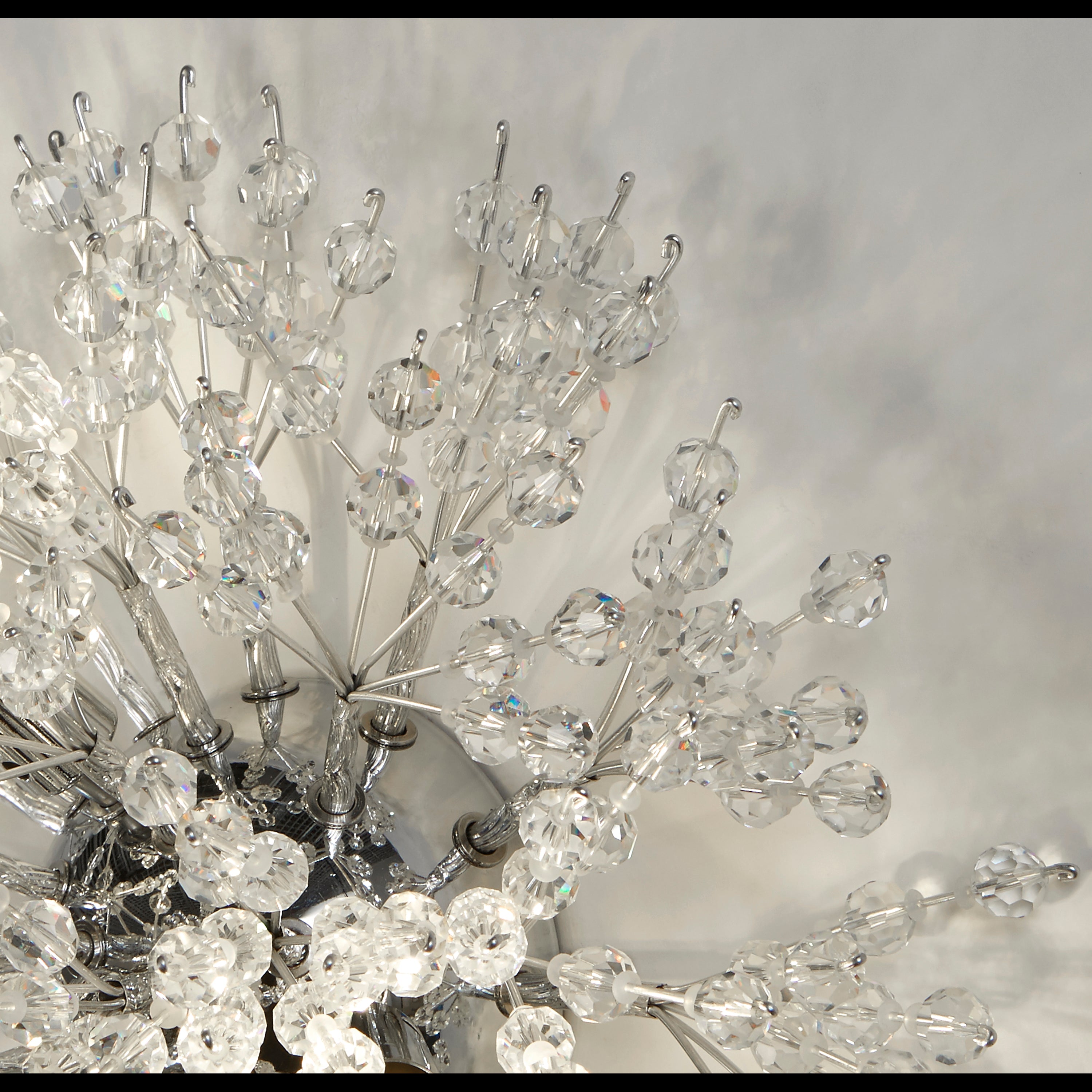 Searchlight Stevenson 3 Light Wall light - Chrome & Glass Beads