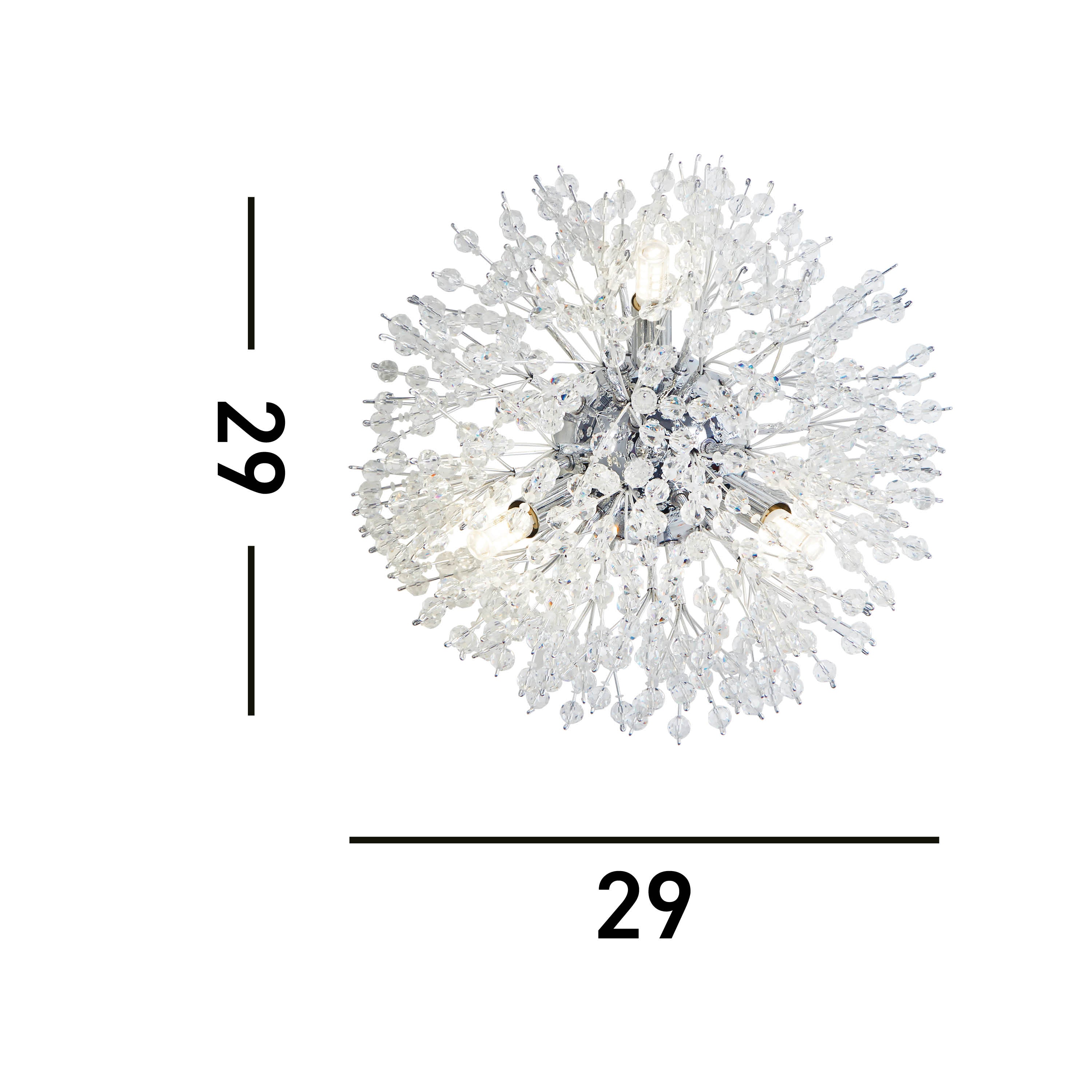 Searchlight Stevenson 3 Light Wall light - Chrome & Glass Beads