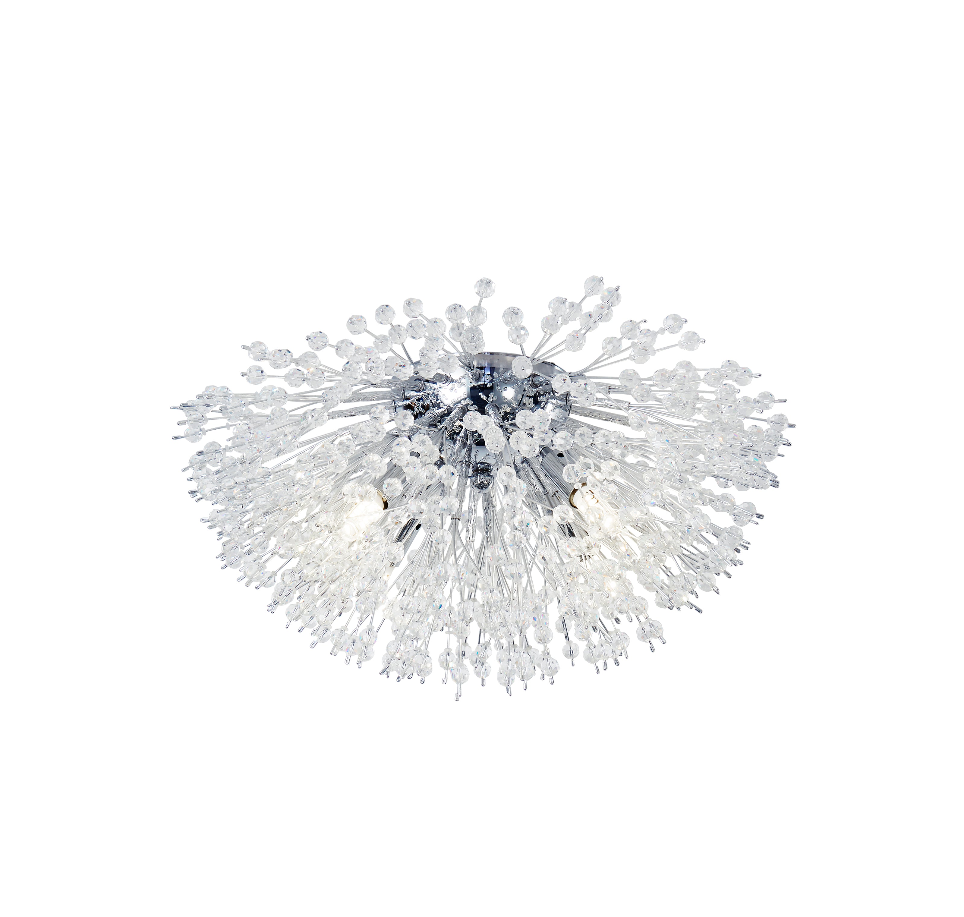 Searchlight Stevenson 4 Light Flush - Chrome & Glass Beads