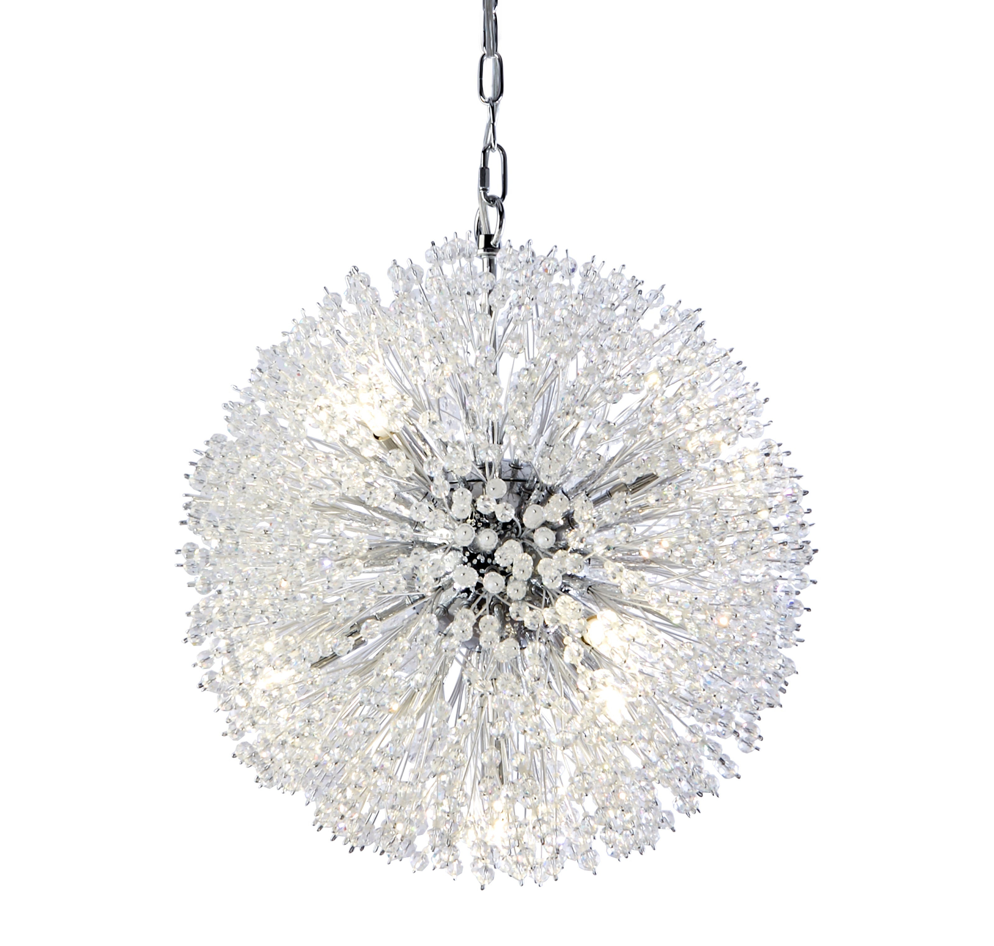 Searchlight Stevenson 7 Light Pendant - Chrome & Glass Beads
