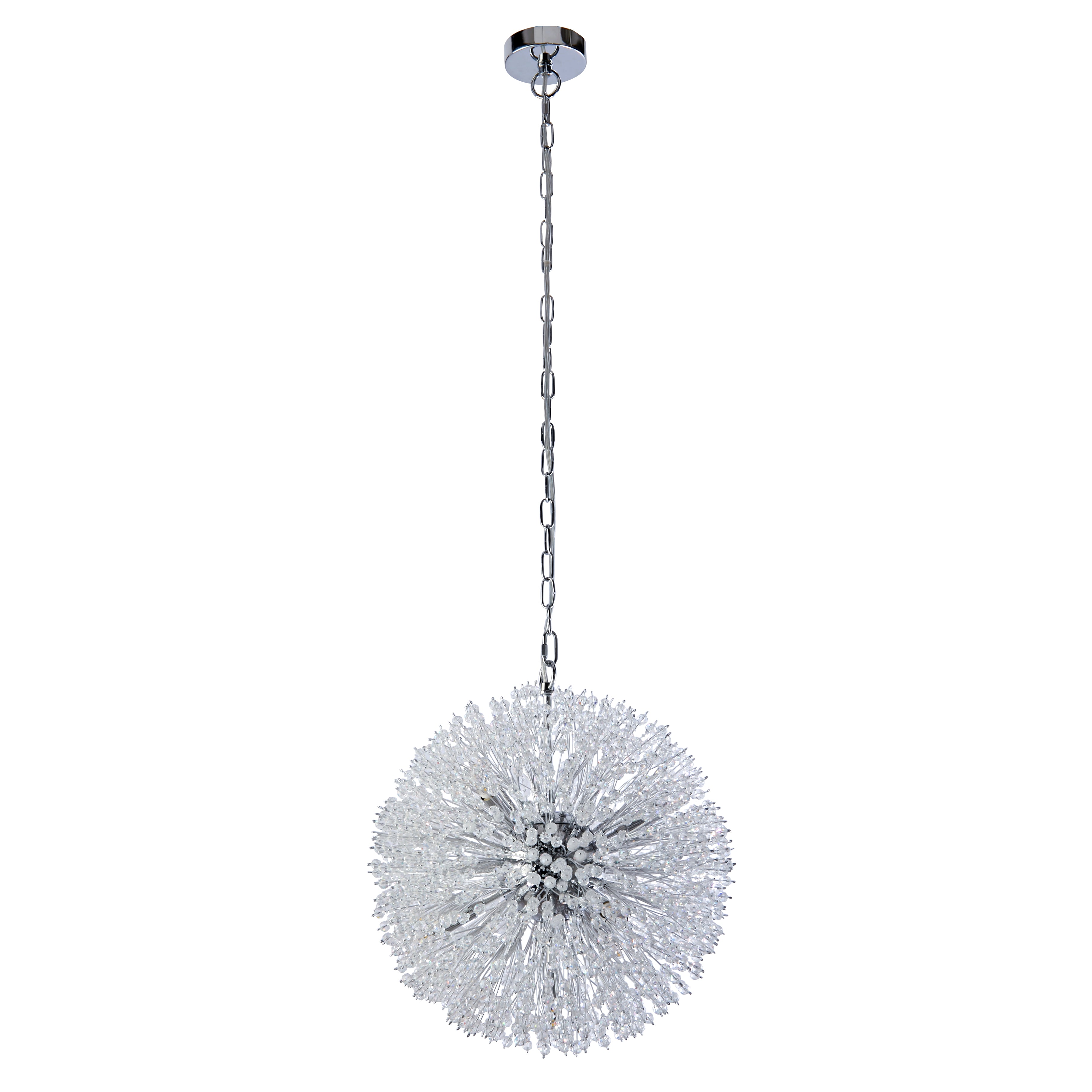 Searchlight Stevenson 7 Light Pendant - Chrome & Glass Beads