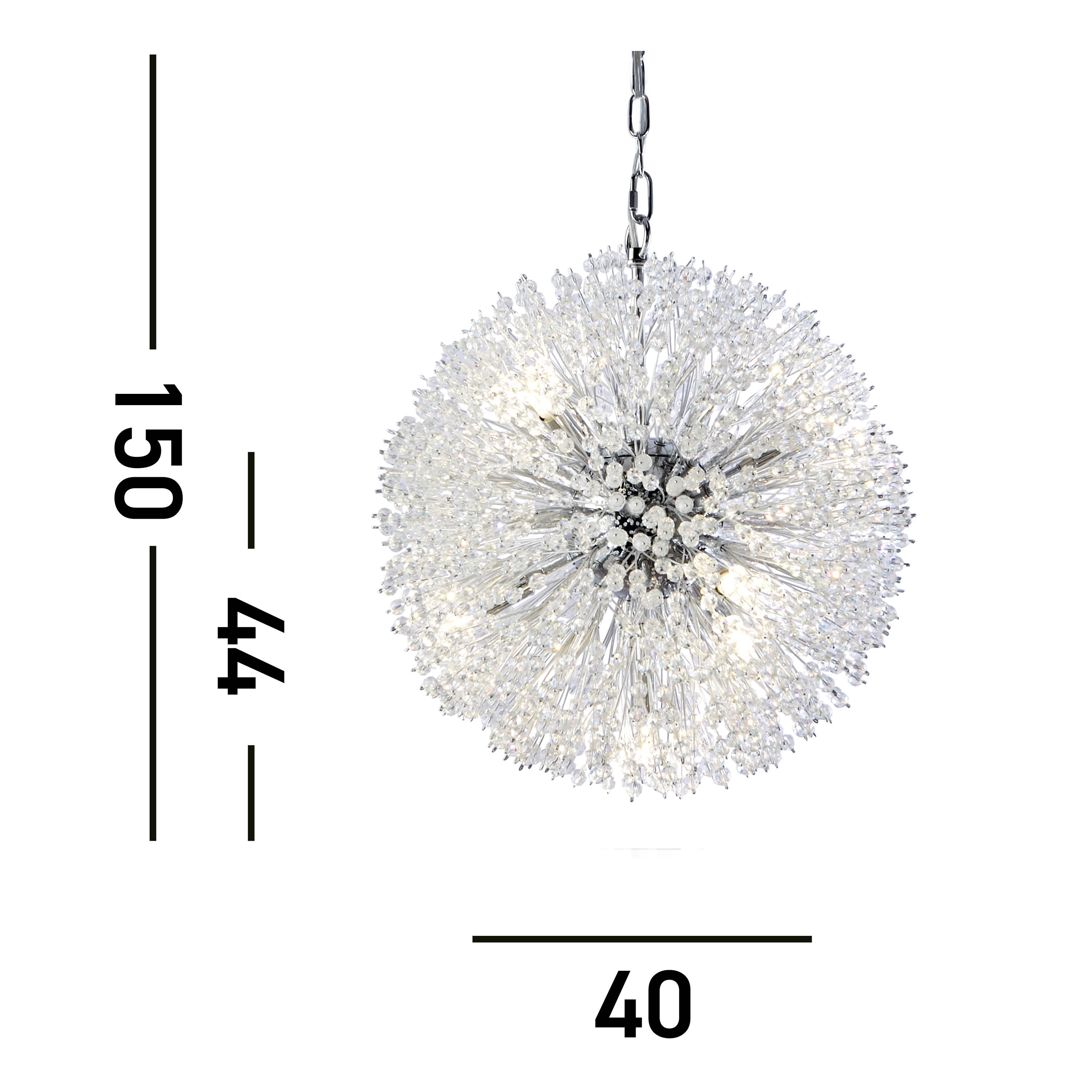 Searchlight Stevenson 7 Light Pendant - Chrome & Glass Beads