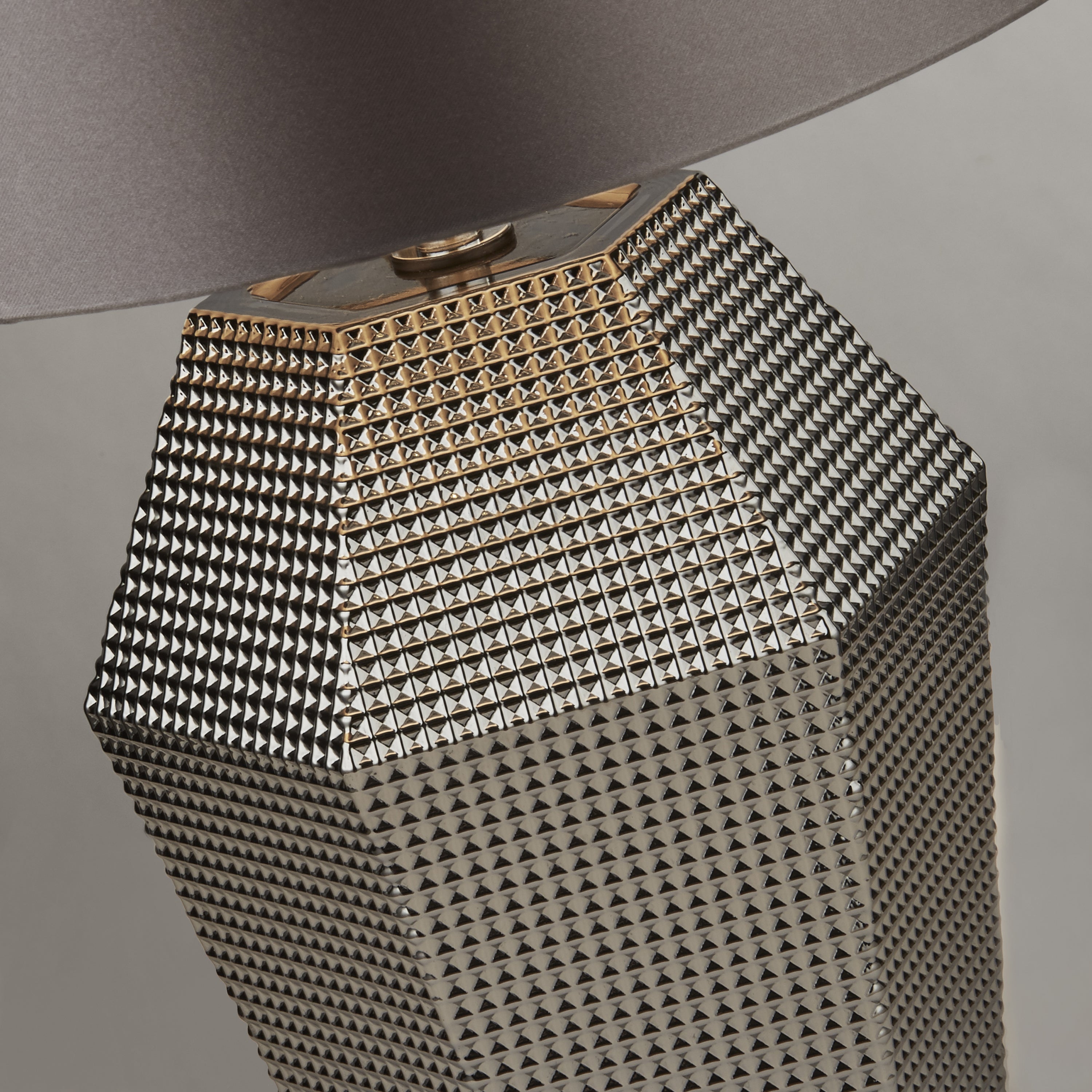 Searchlight Lucia Table Lamp - Smoked Glass & Satin Shade