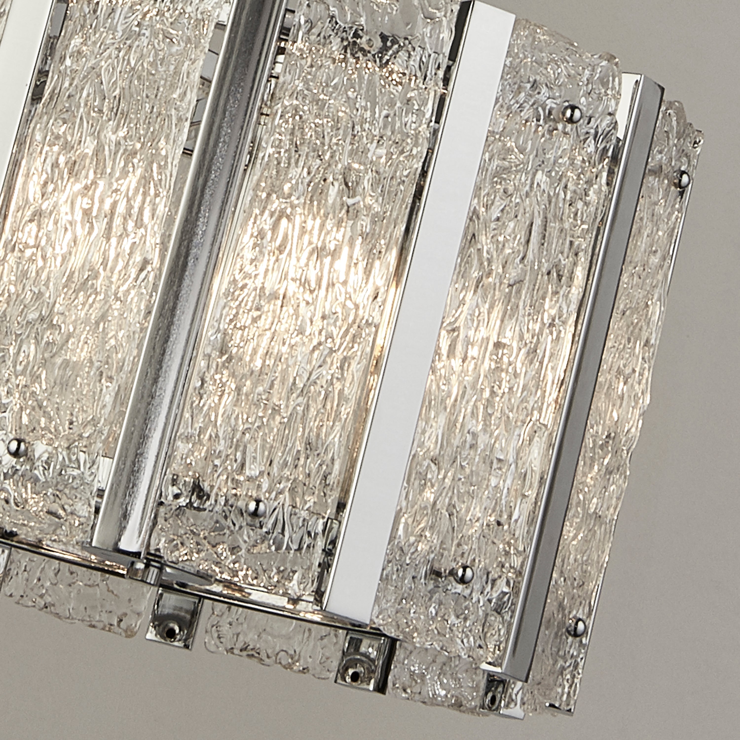 Searchlight Adams 5 Light Pendant - Satin Silver & Aquatex Glass