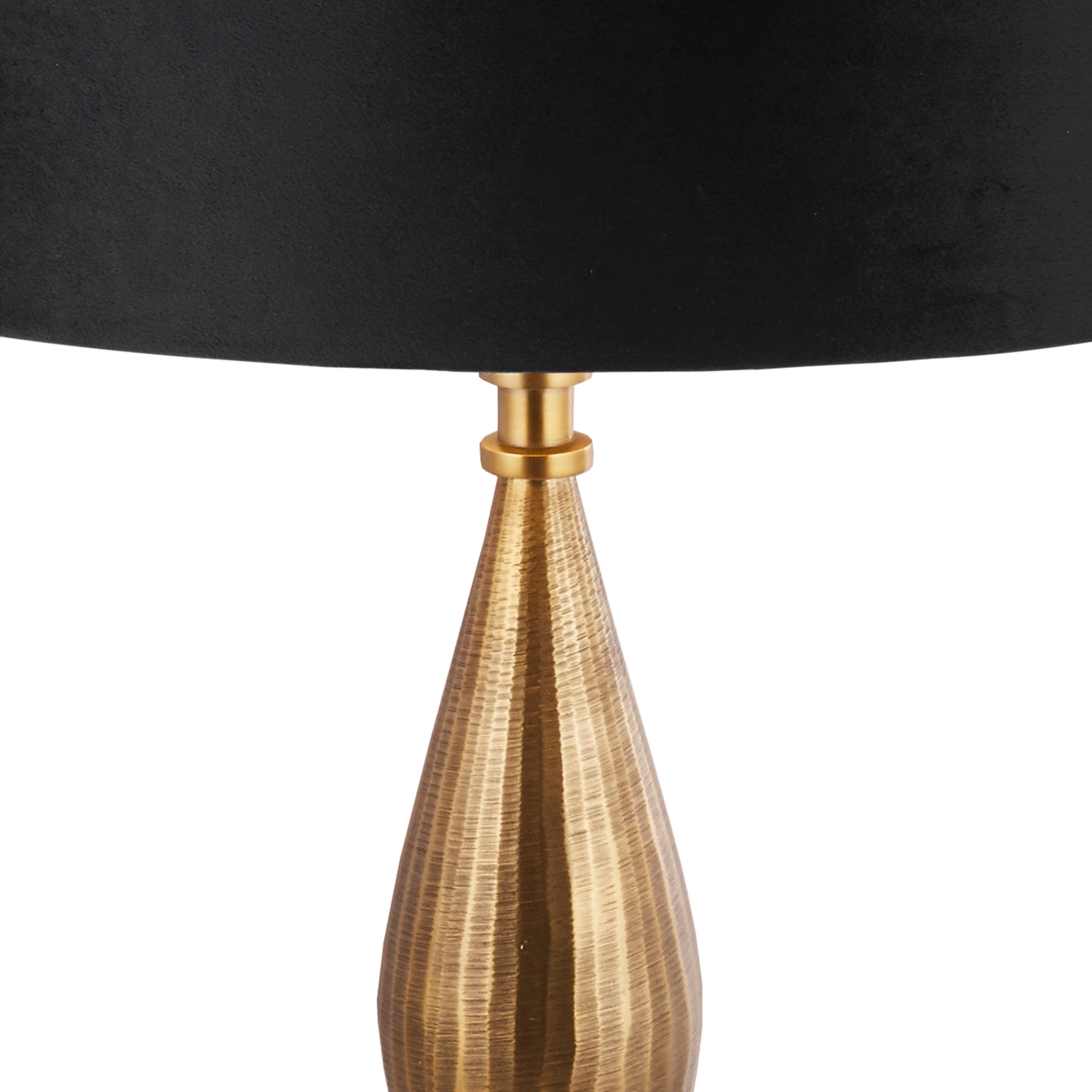 Searchlight Regent Table Lamp - Antique Brass & Black Velvet Shade