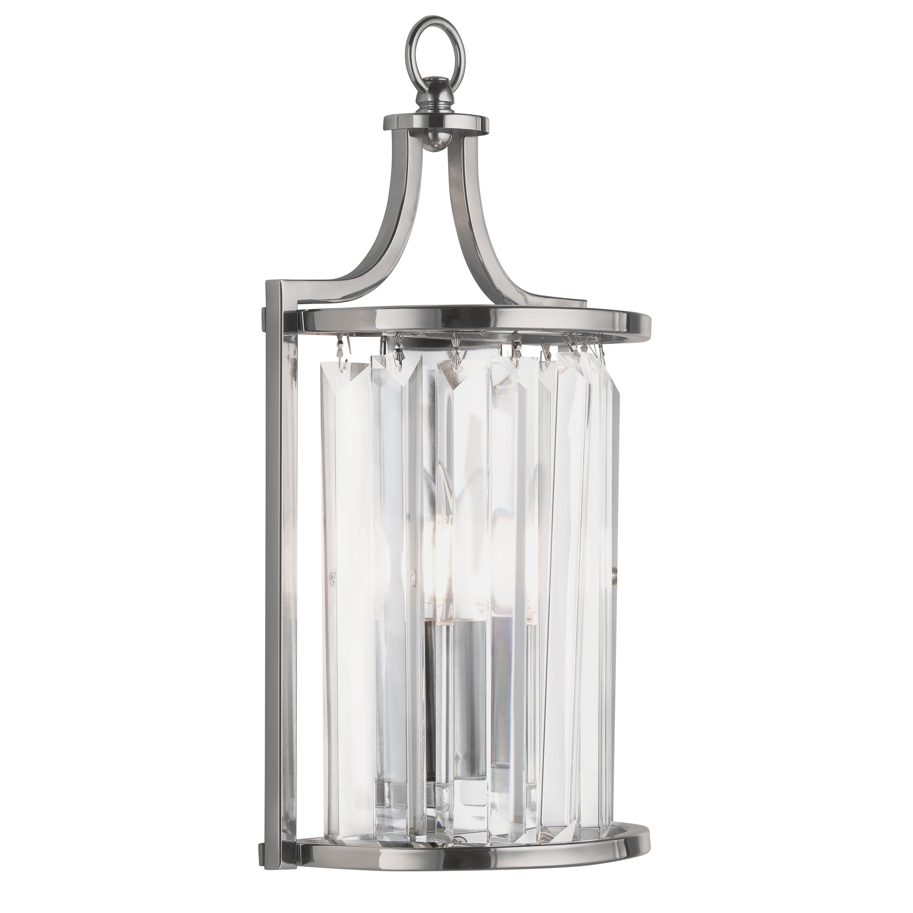 Searchlight Villier Wall Light - Chrome & Crystal Glass
