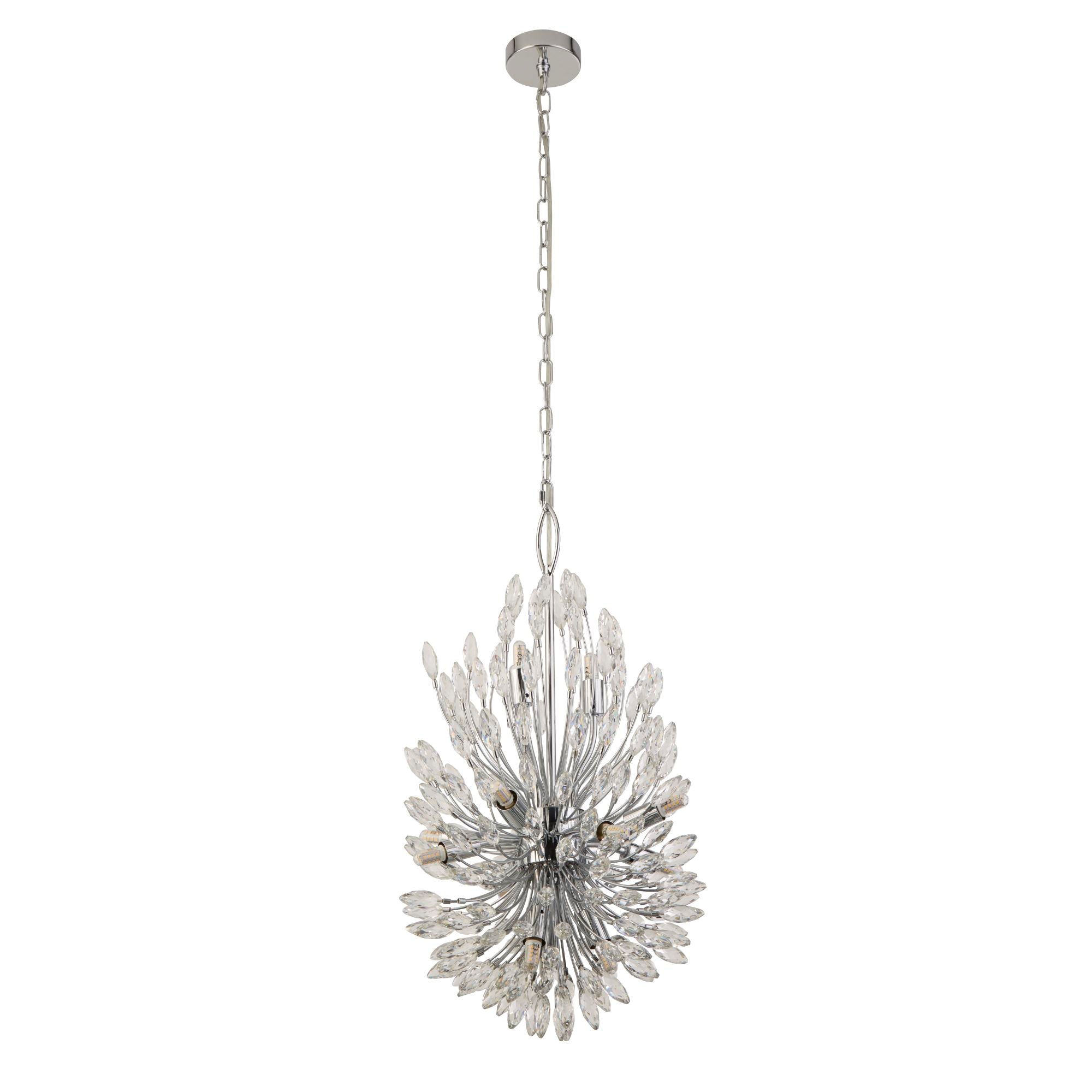 Searchlight Paradise 14 Light Pendant - Chrome & Crystal
