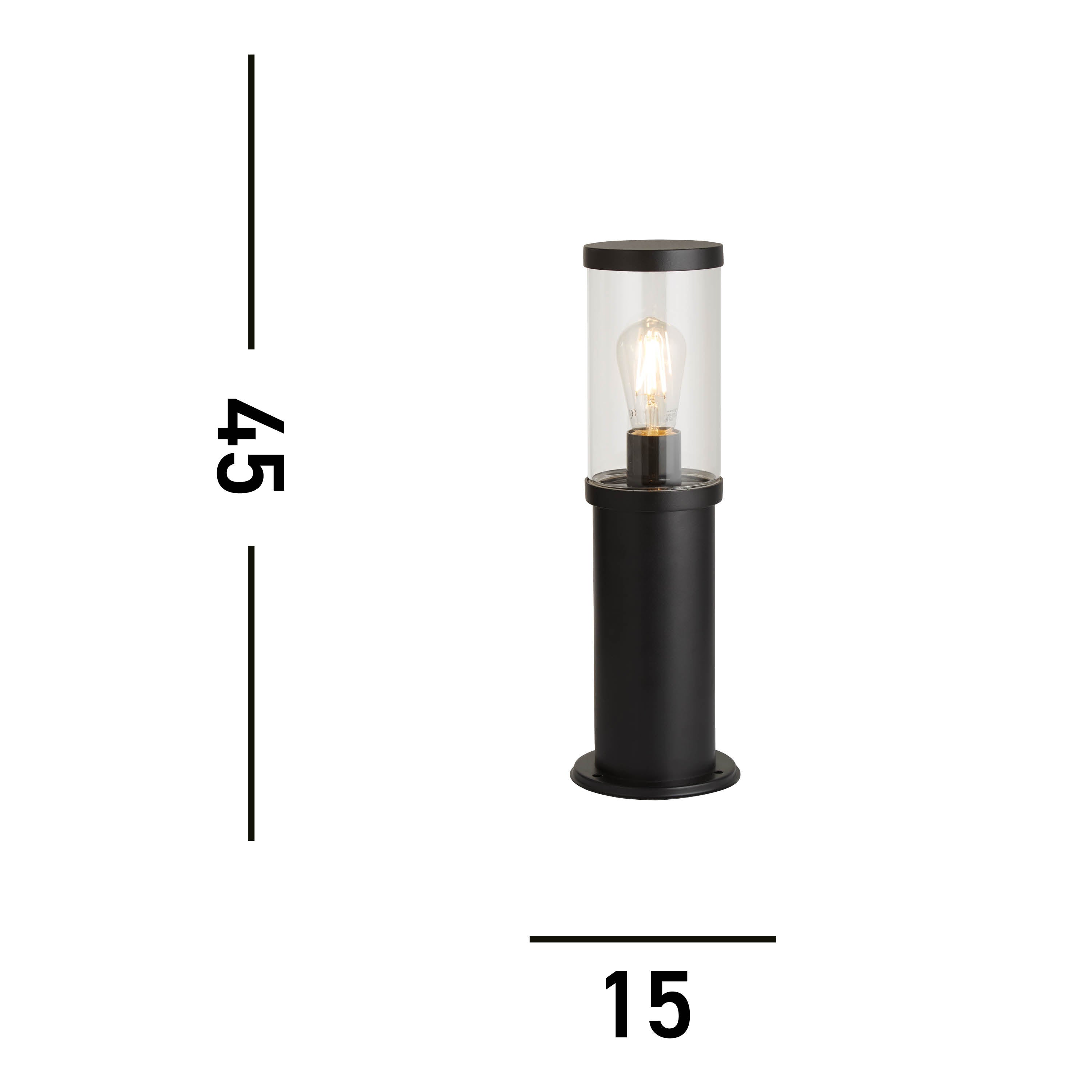 Searchlight Bagnall 450mm Outdoor Post - Black & Polycarbonate