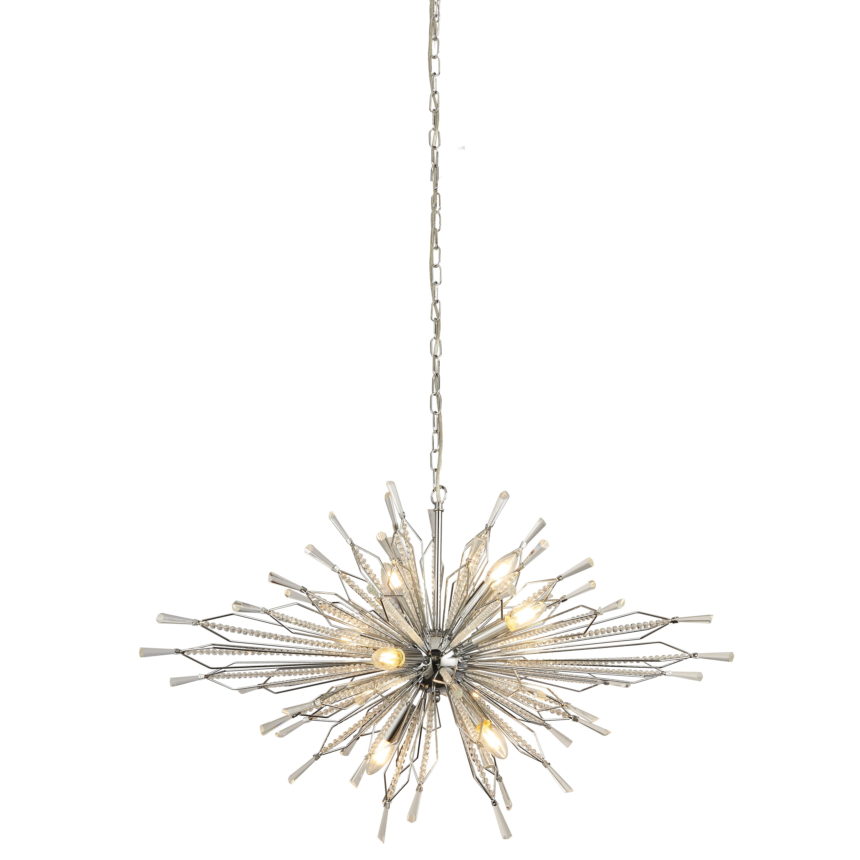 Searchlight St Albans 8 Light Ceiling Pendant - Chrome & Glass