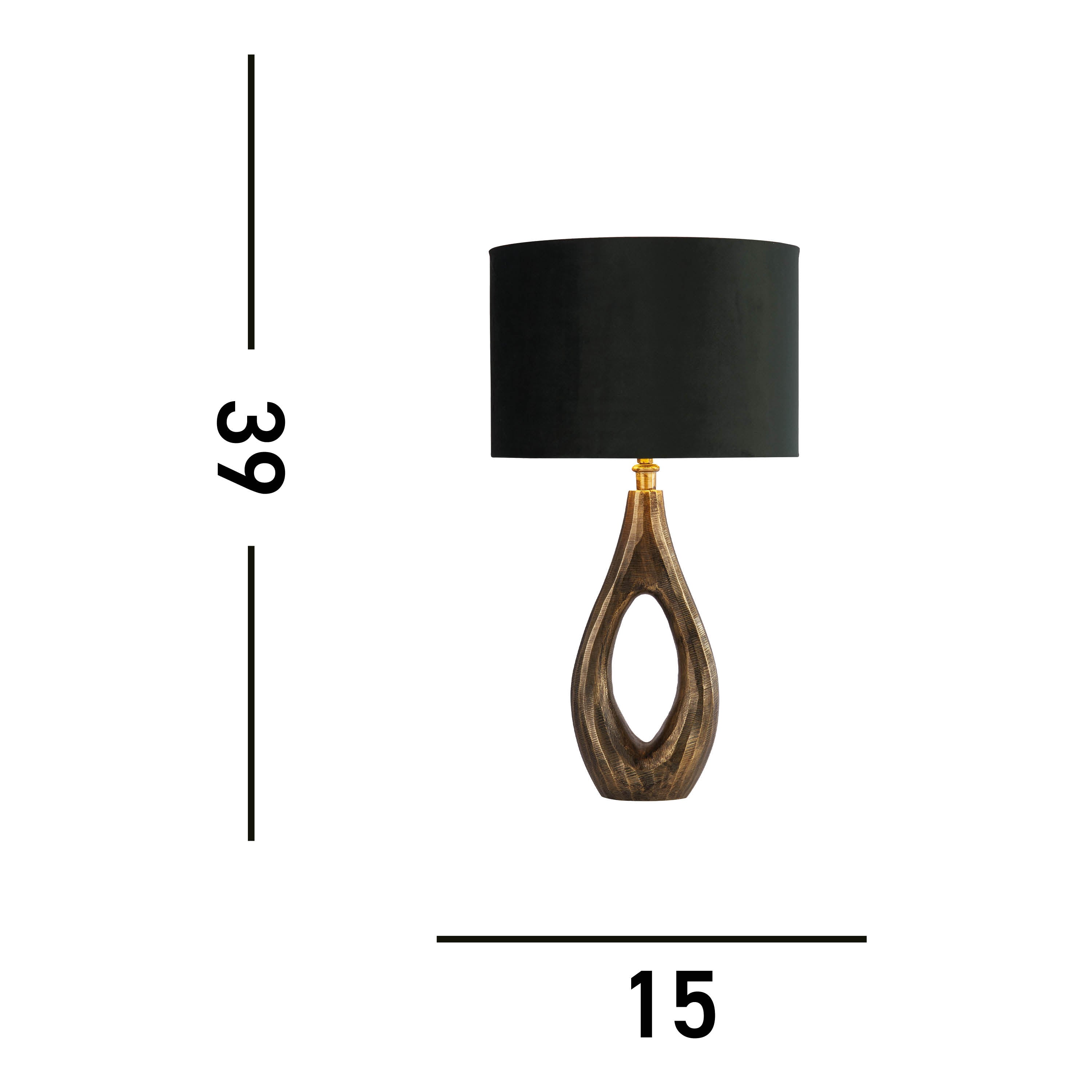 Searchlight Brock Table Lamp Base - Antique Brass - Base Only