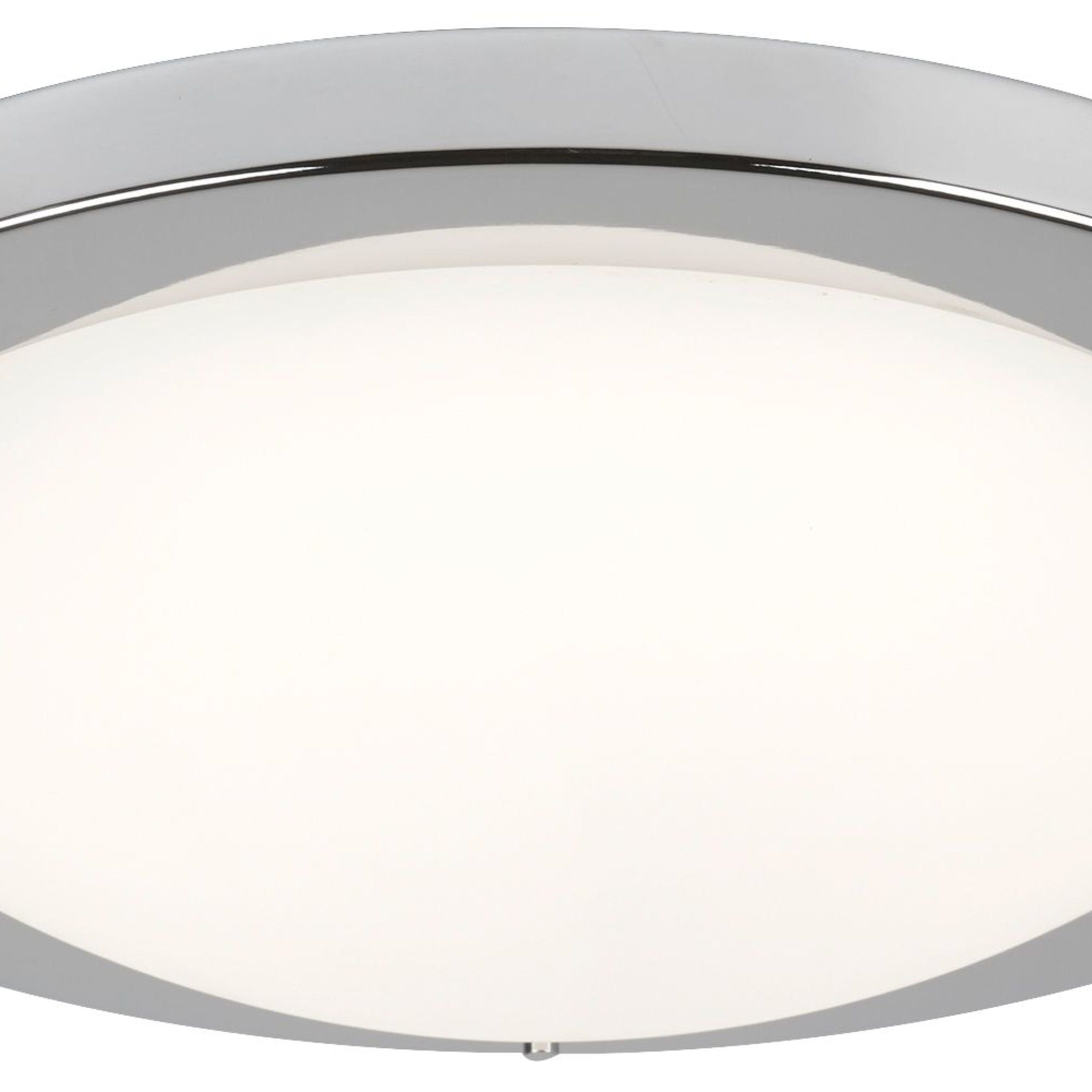 Searchlight Garmoyle LED Bathroom Flush - Satin Silver & Glass - IP44