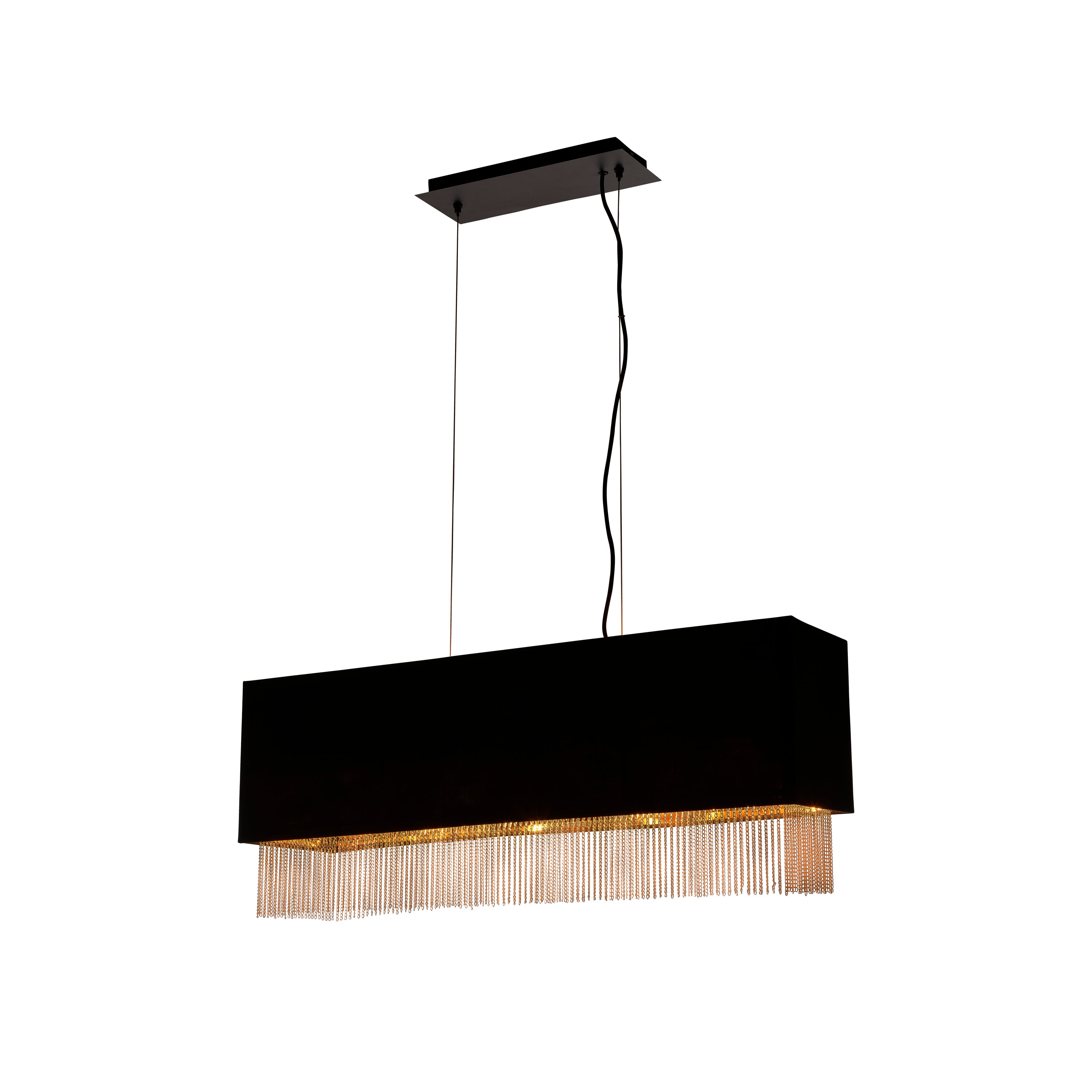 Searchlight Finlay 4 Light Ceiling Pendant - Black & Gold Chain