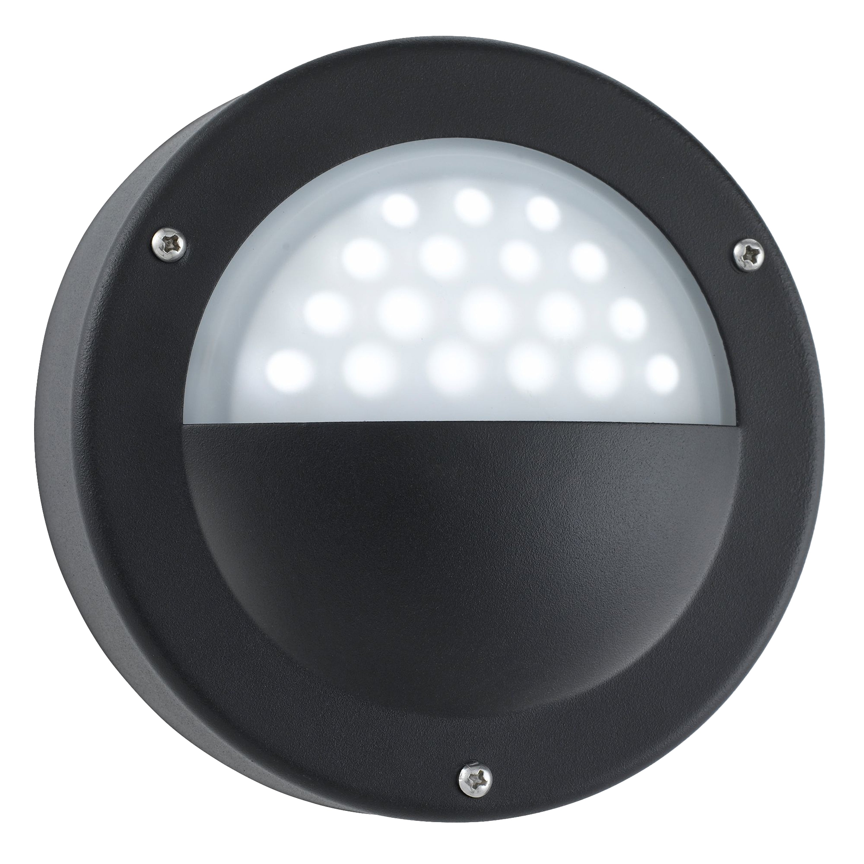 Searchlight Bamber LED Outdoor Flush - Black & Polycarbonate - IP44