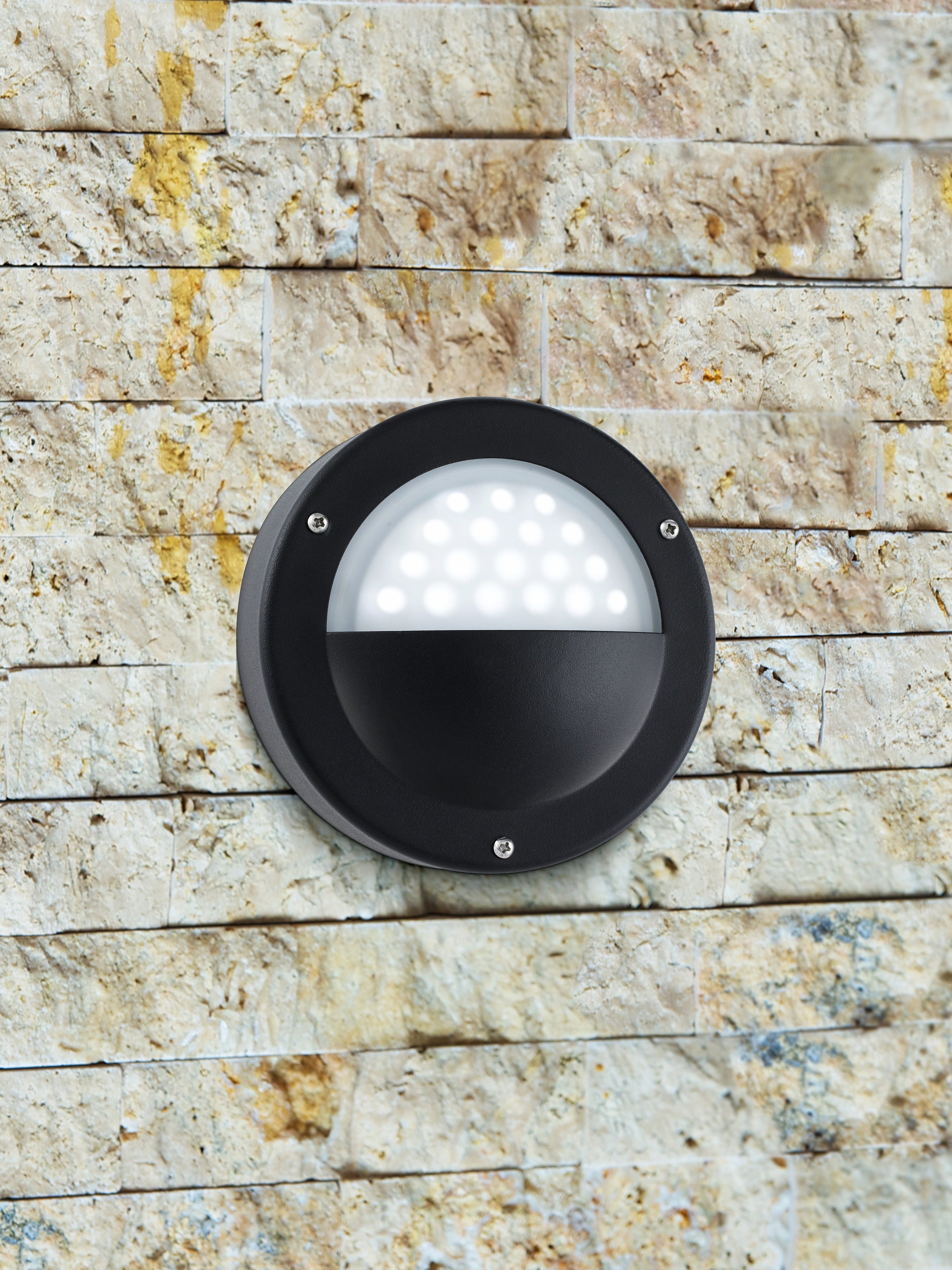 Searchlight Bamber LED Outdoor Flush - Black & Polycarbonate - IP44