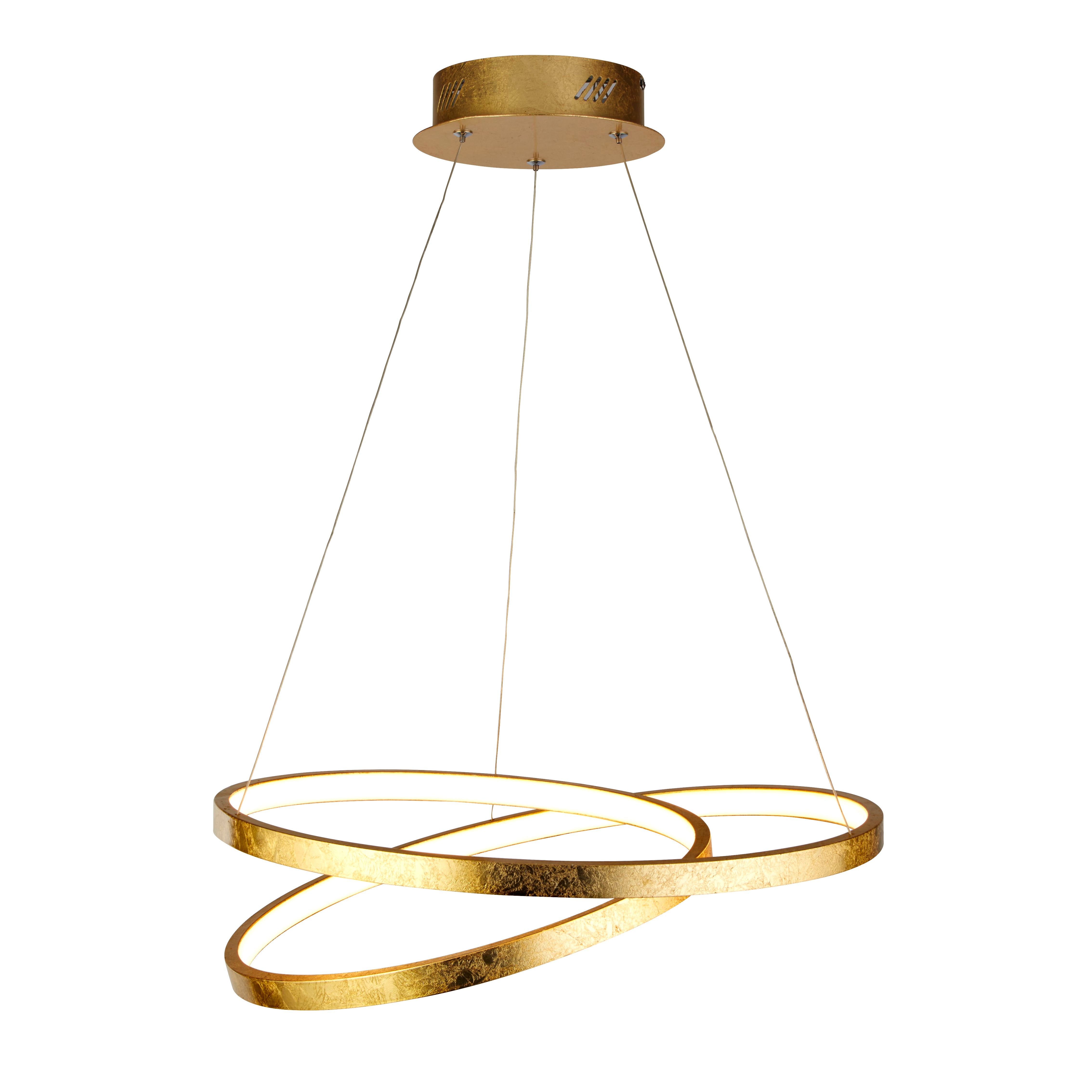 Searchlight Fell LED Ceiling Pendant - Gold Leaf & Opal