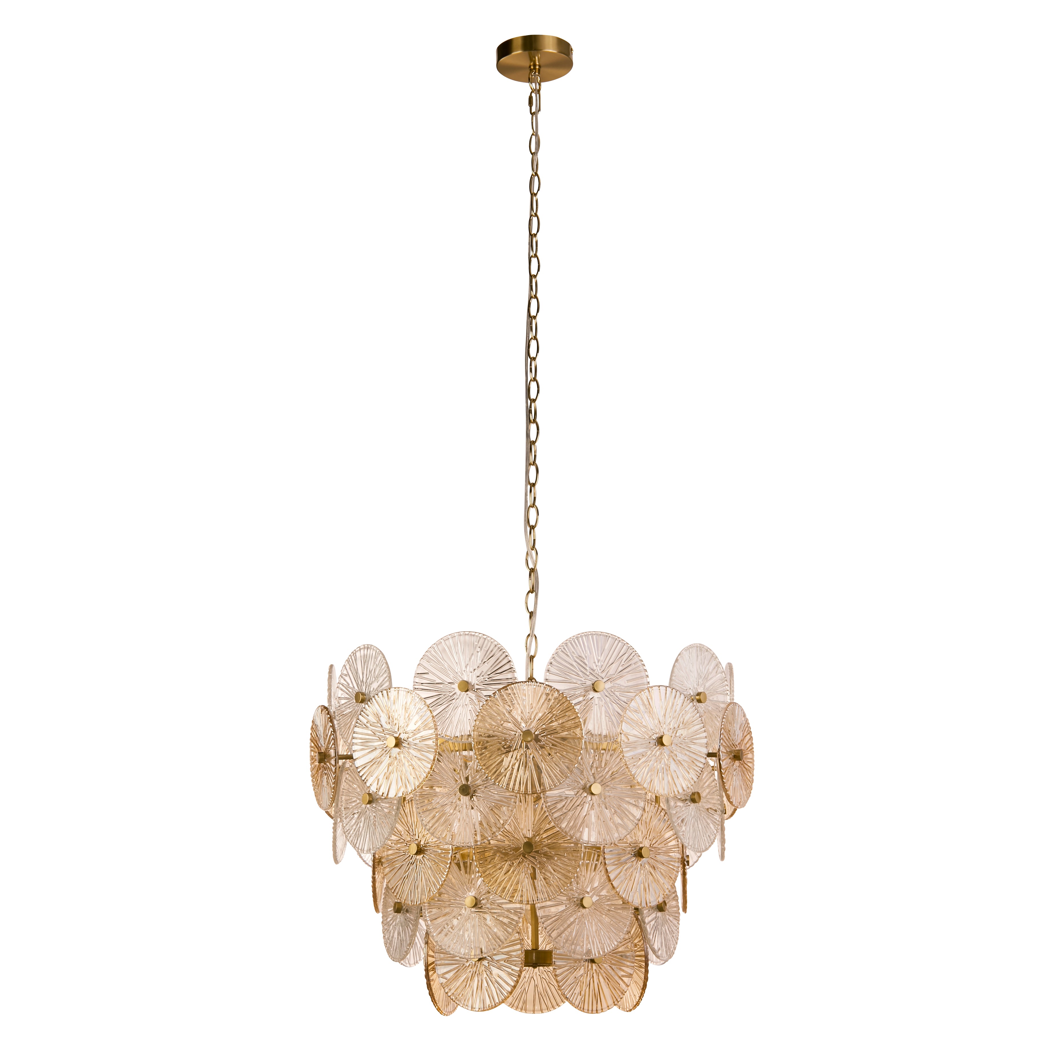 Searchlight Woodbine 9 Light Pendant - Bronze, Clear & Amber Glass