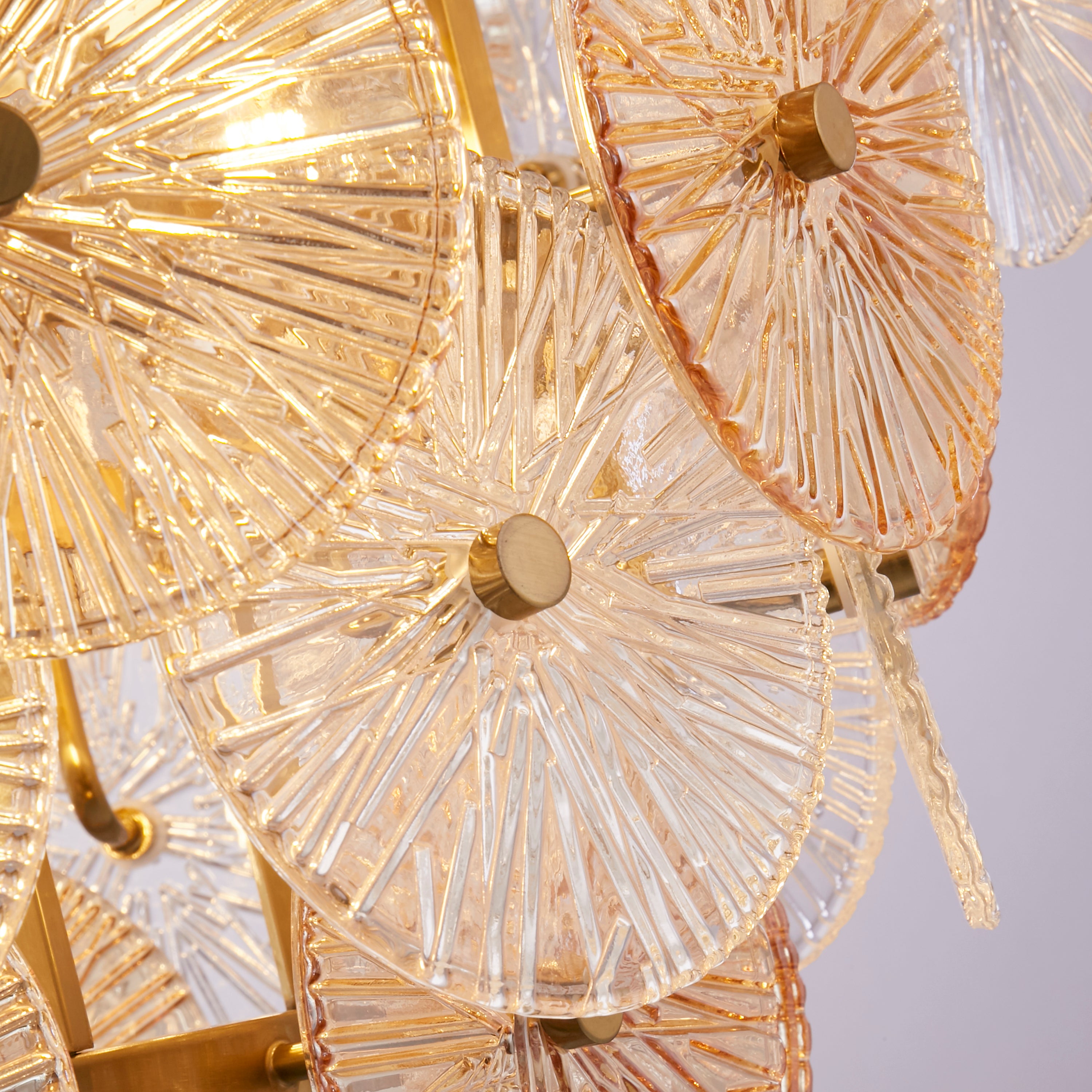 Searchlight Woodbine 9 Light Pendant - Bronze, Clear & Amber Glass