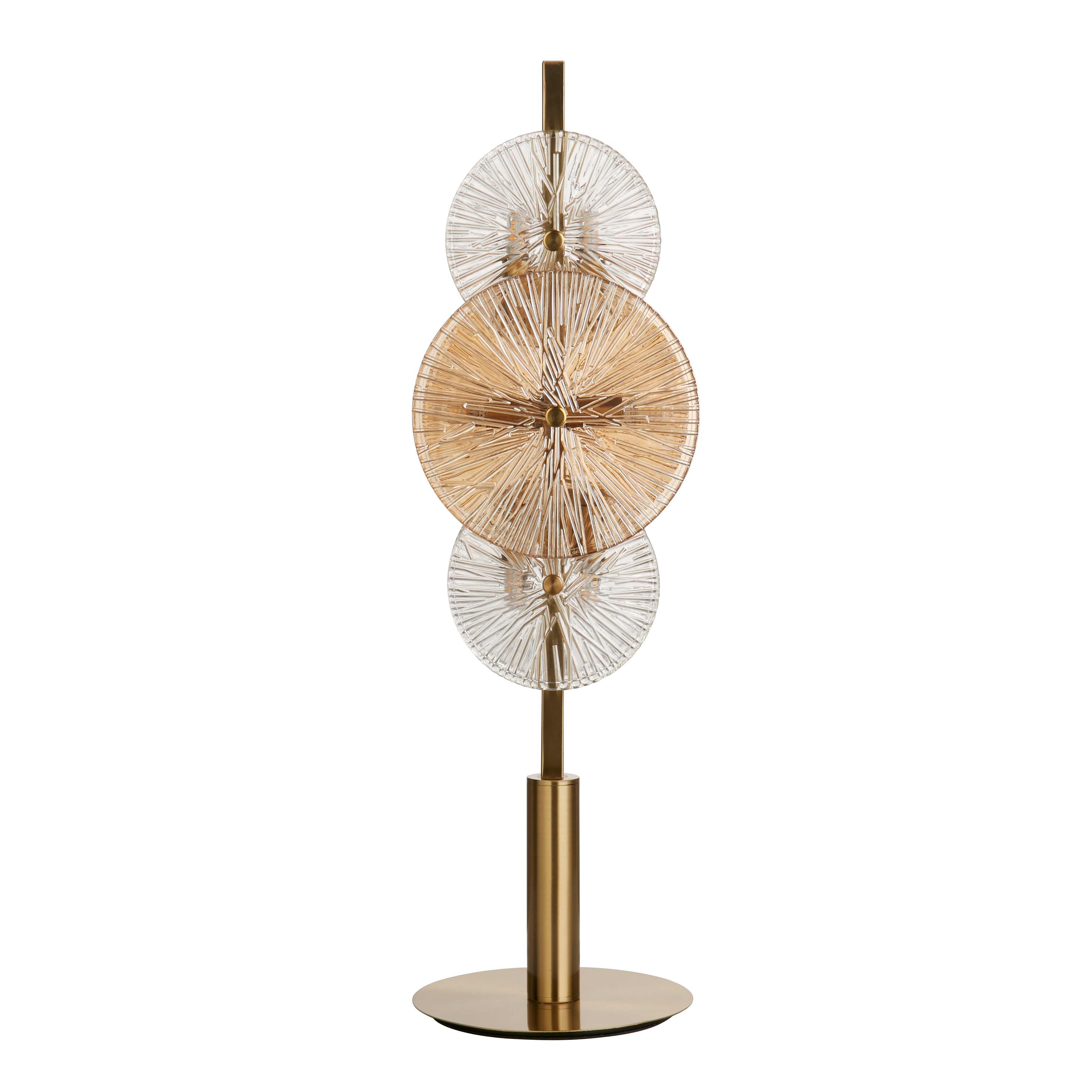 Searchlight Woodbine 6 Light Table Lamp - Bronze, Clear & Amber Glass