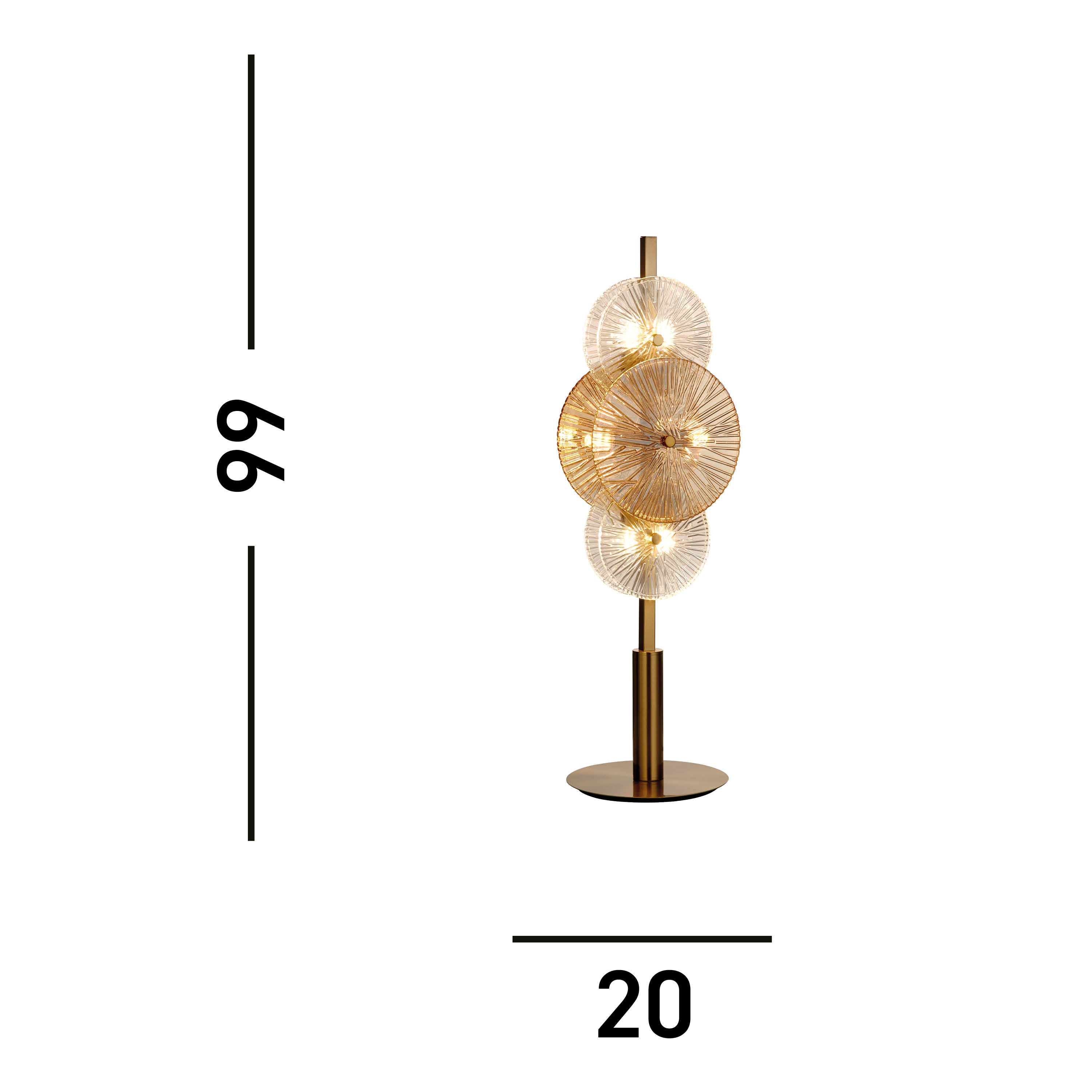 Searchlight Woodbine 6 Light Table Lamp - Bronze, Clear & Amber Glass