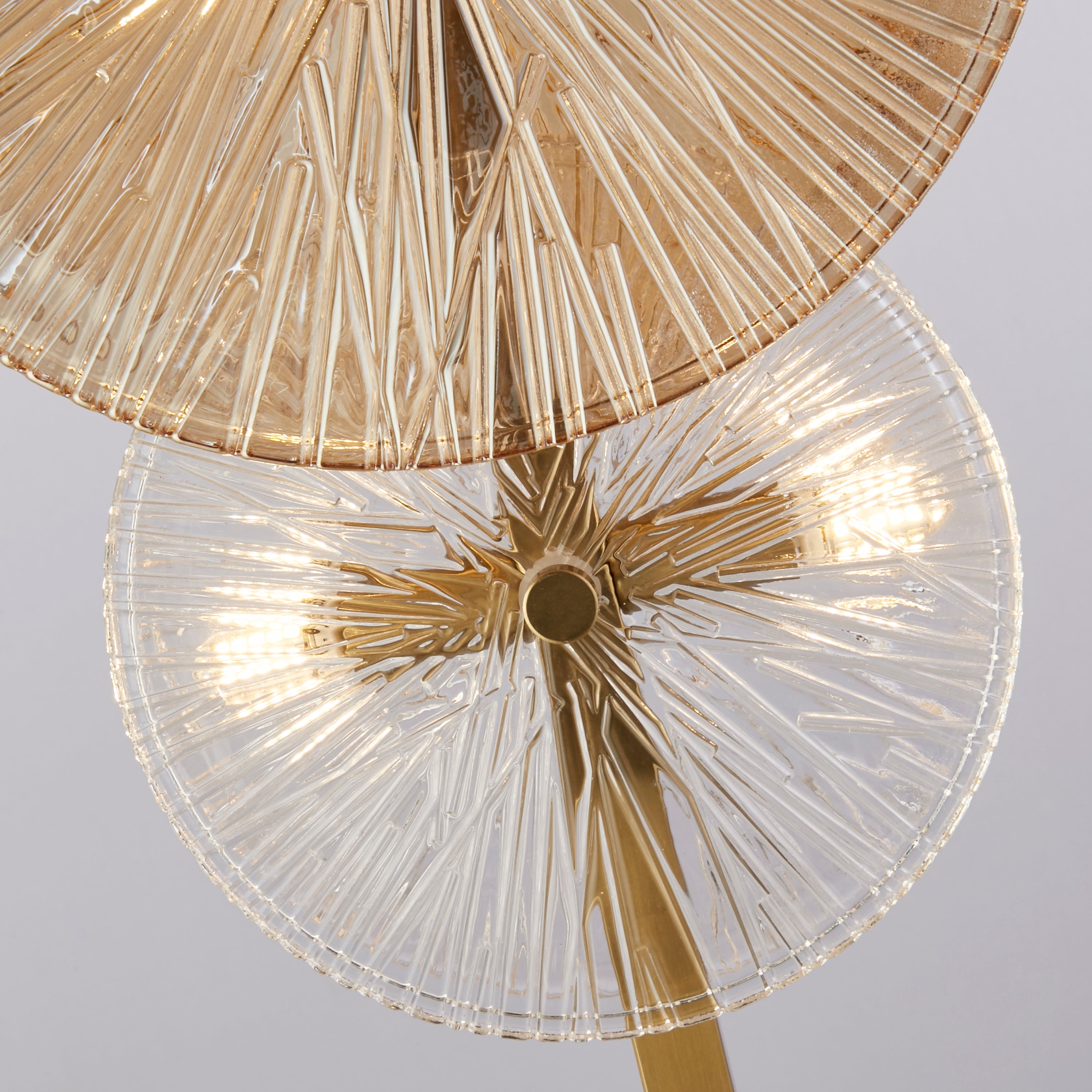 Searchlight Woodbine 6 Light Floor Lamp - Bronze, Clear & Amber Glass