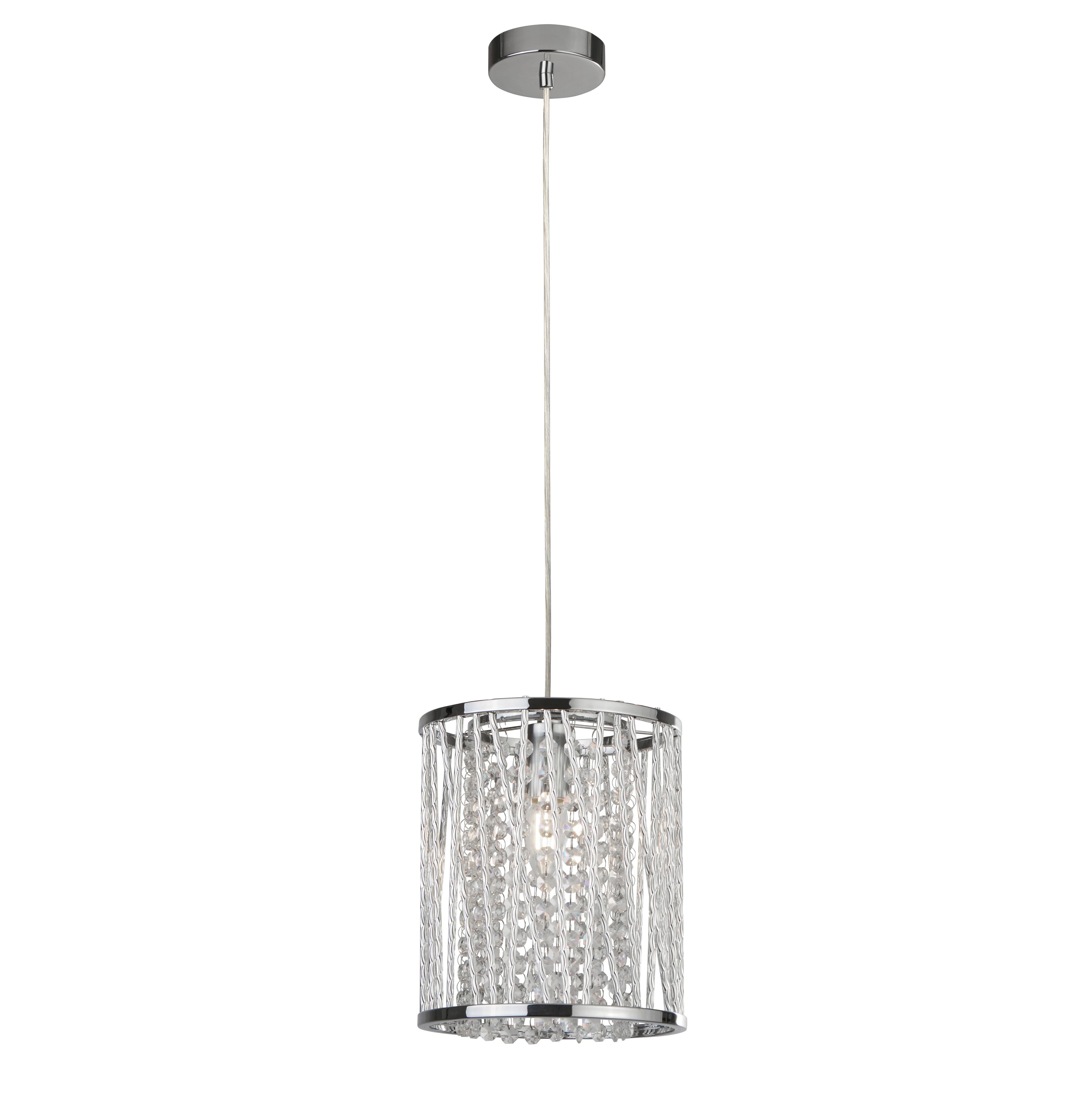 Searchlight Edgeware Ceiling Pendant - Chrome & Clear Crystal